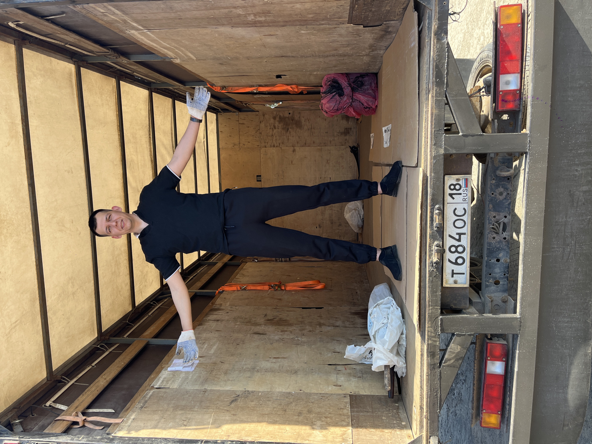 Couple with van documented during loading activity in Izhevsk