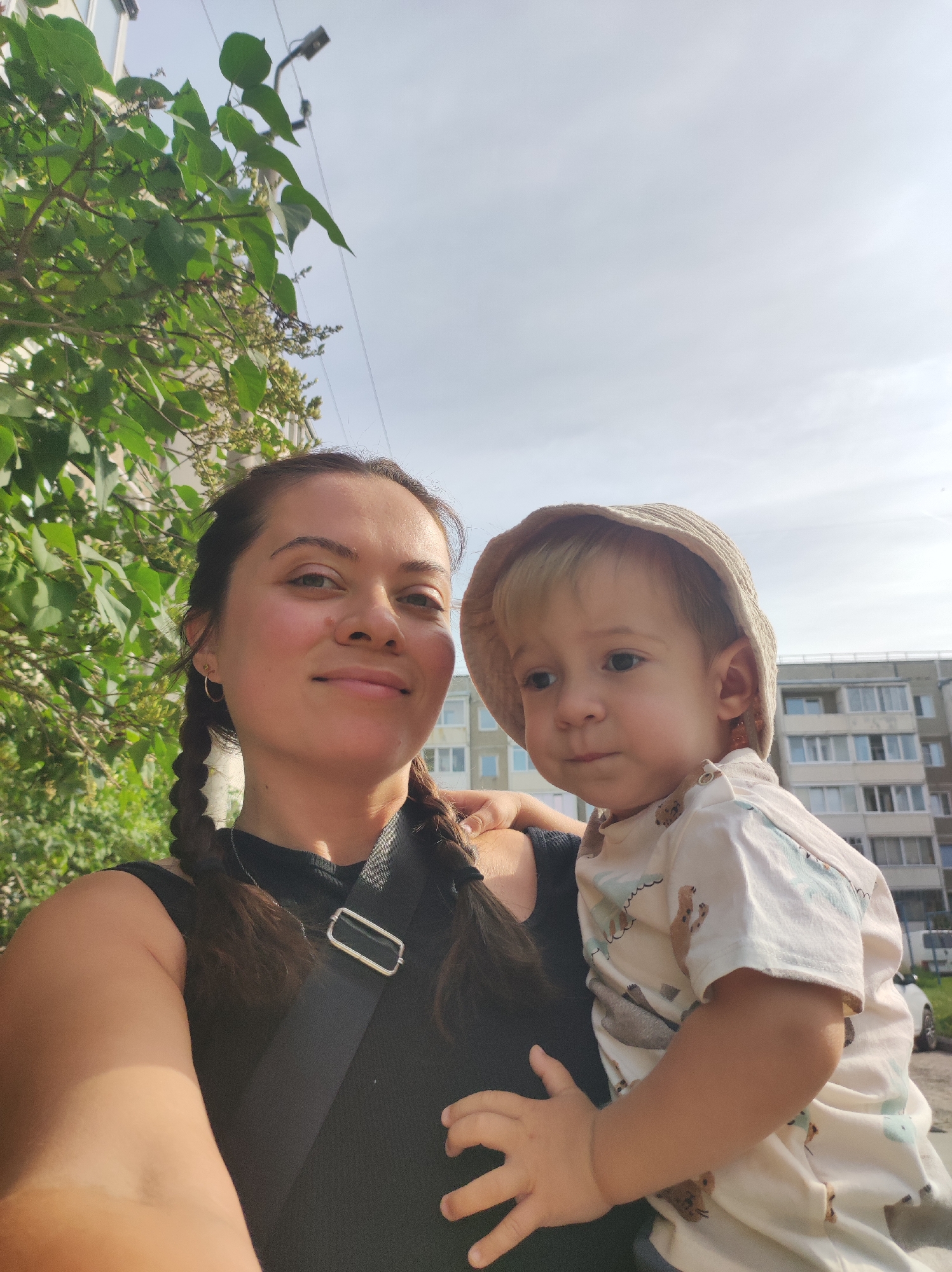 Summer morning walk with a toddler through Chaikovsky parks