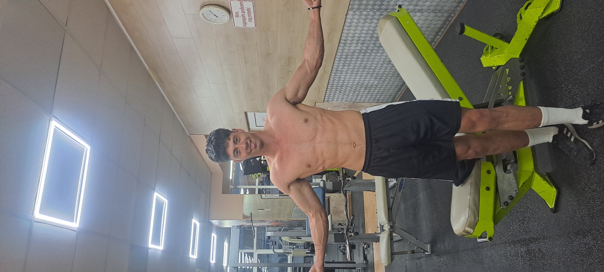 Gym workout session documented in Burgas, Bulgaria