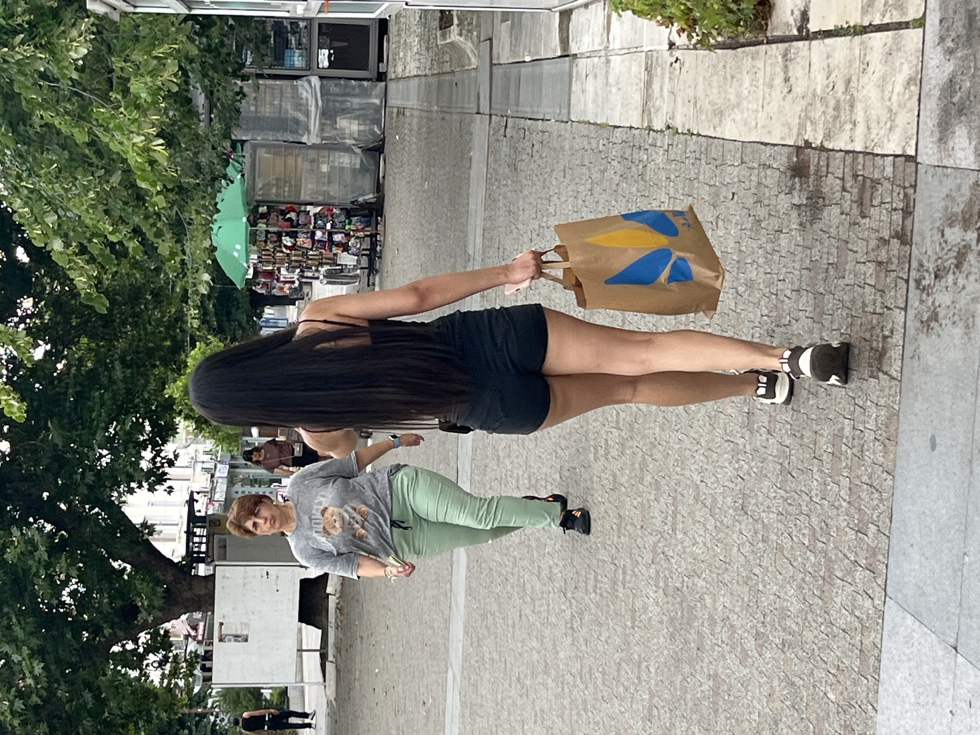 Midday scenes from Sliven's pedestrian center, Bulgaria