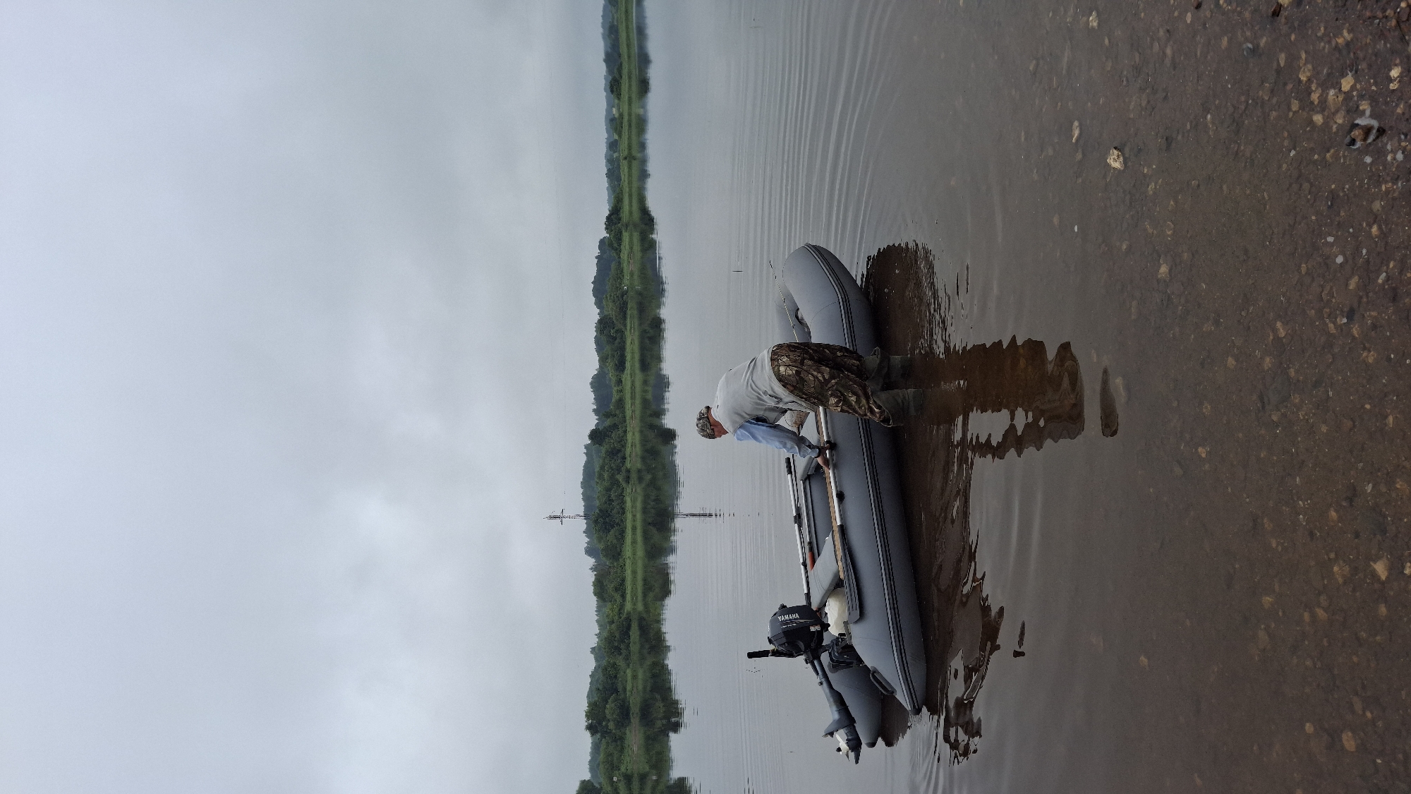 Quiet morning on the river in Selishchi, Russia