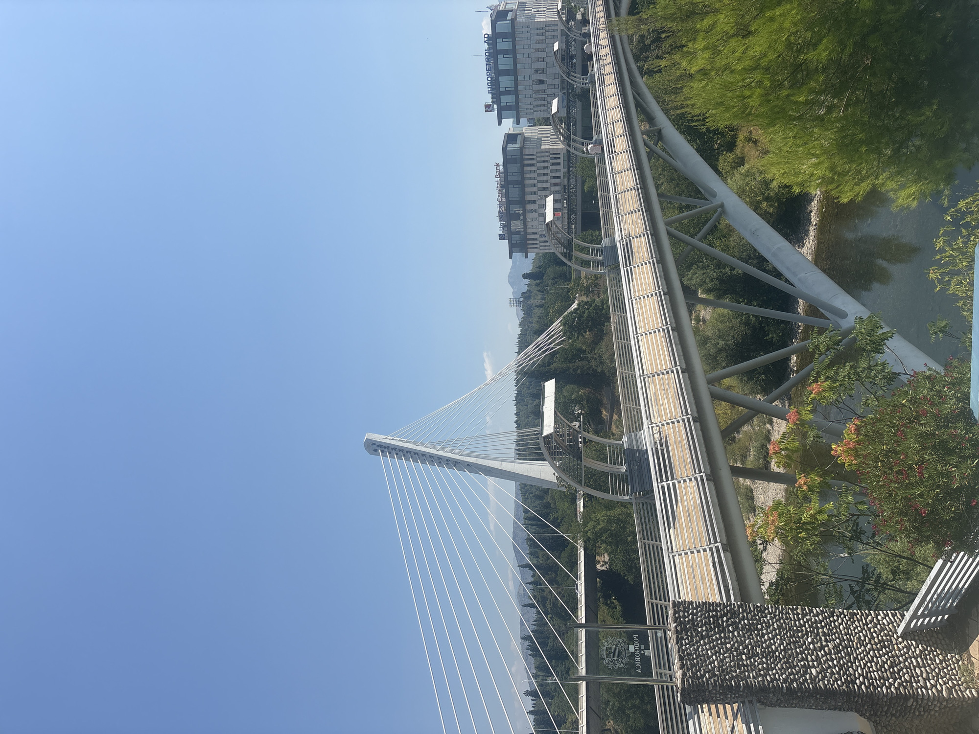 Morning walk around Podgorica's Millennium Bridge and surroundings