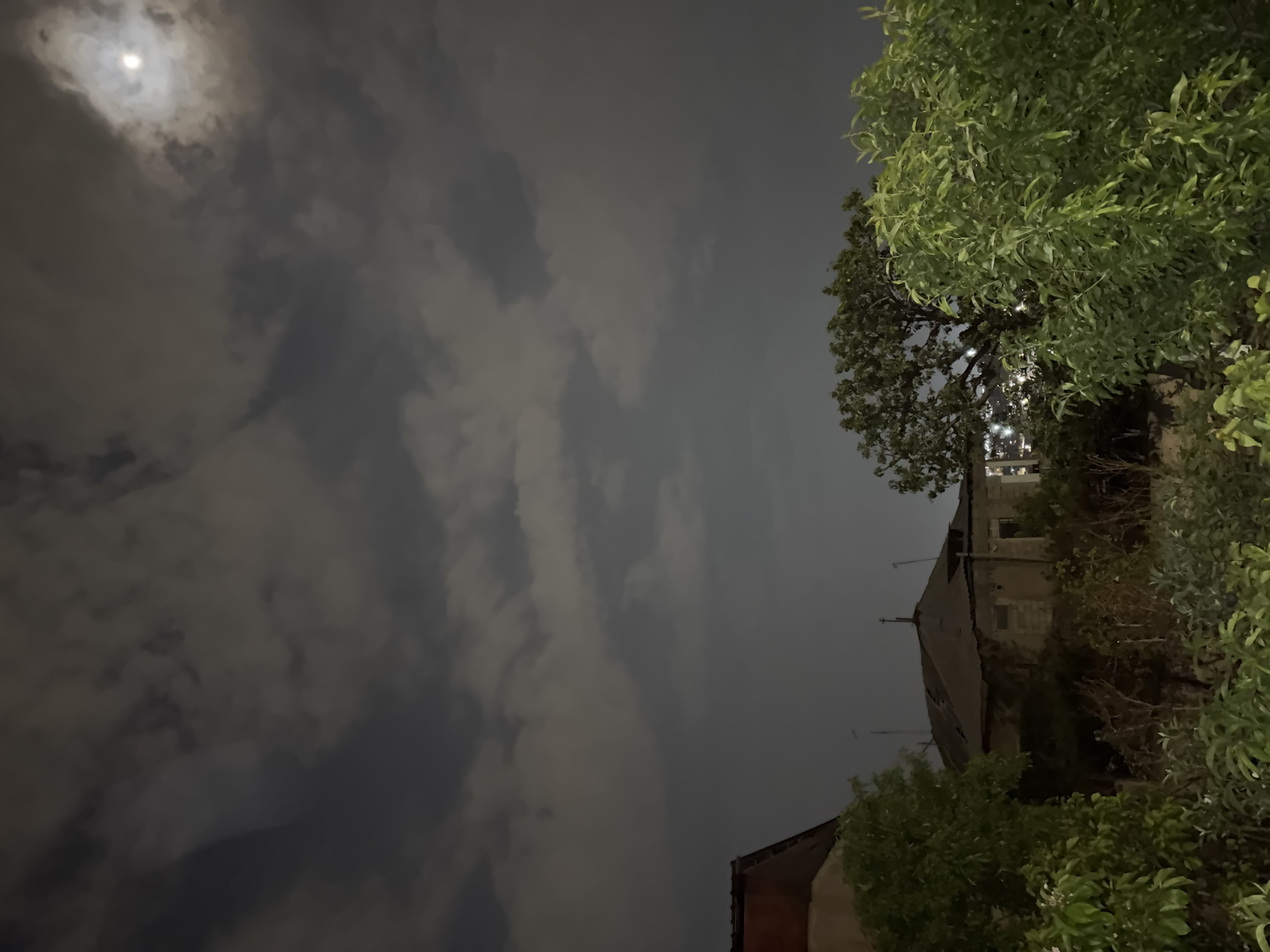 Evening walk documented through moonlit Yerevan streets