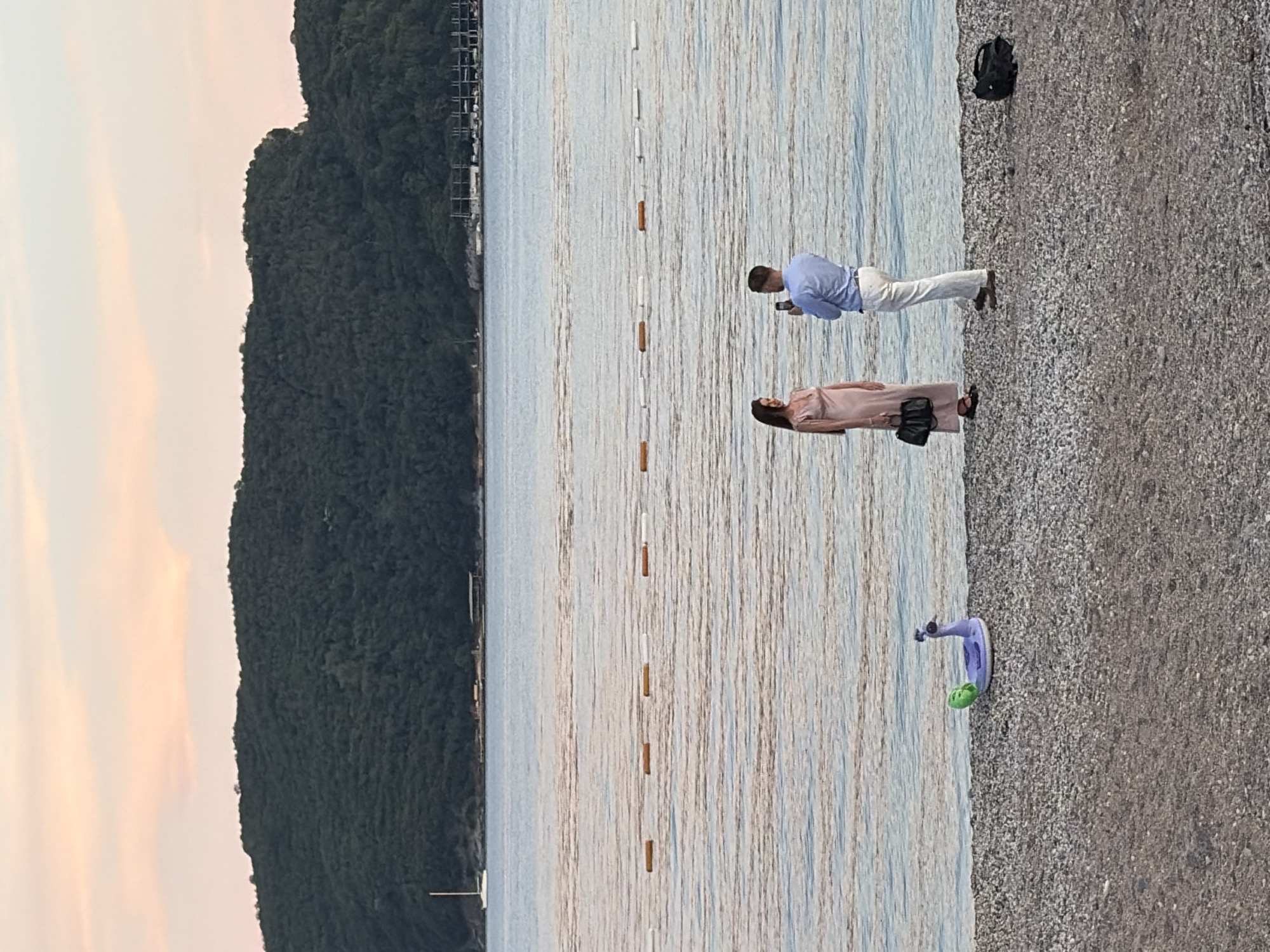 Evening beach life and traffic jams in Budva, Montenegro