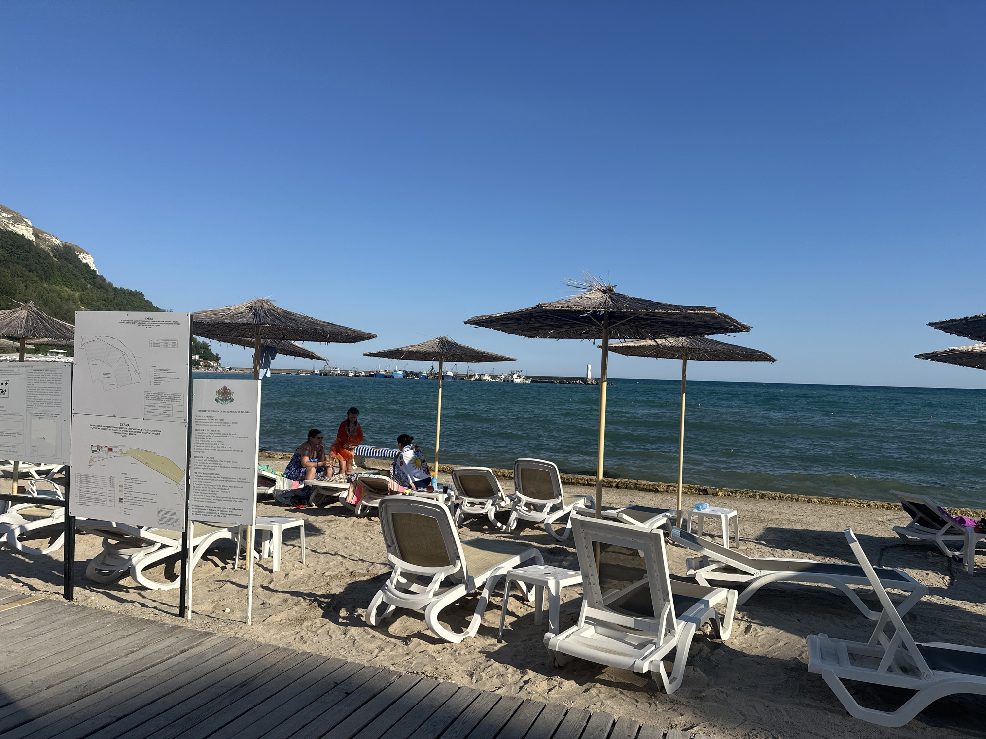 Sunny afternoon at a quiet beach resort in Kavarna