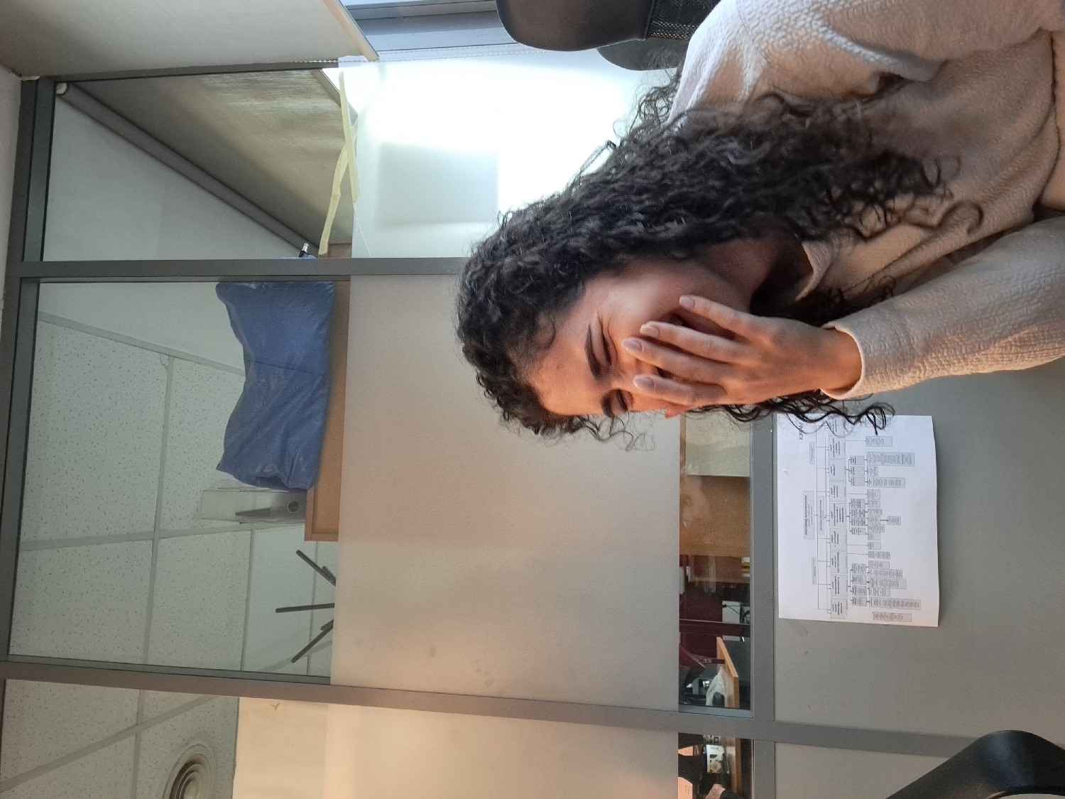 Workplace smartphone moments and selfies documented over morning hour