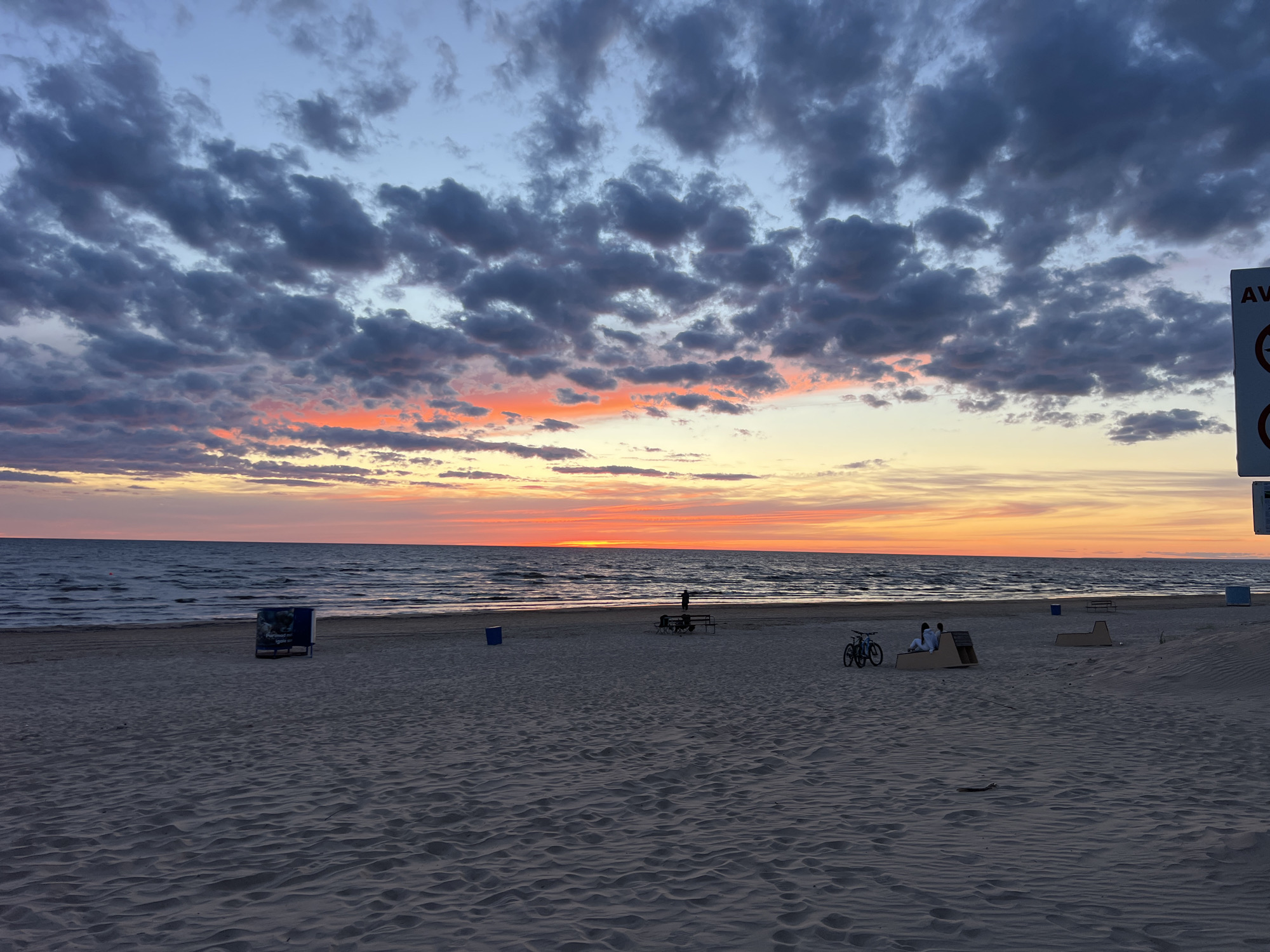 Sunset over a Baltic beach in Narva-Jõesuu, Estonia