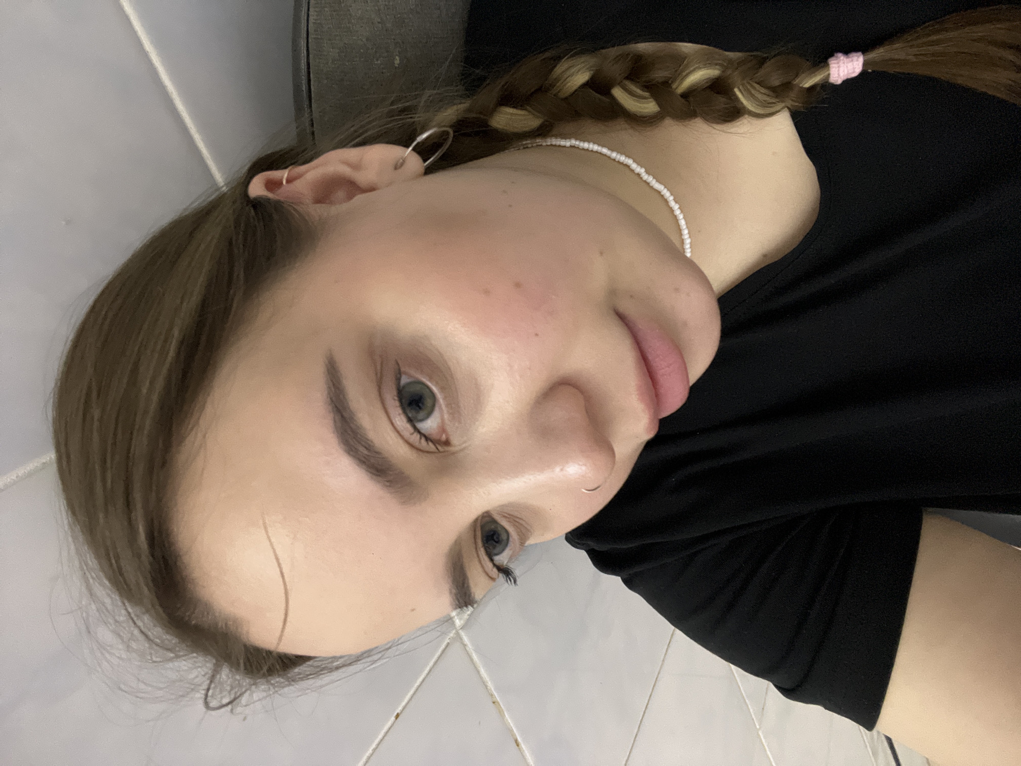 Woman Takes Selfies in Novopokrovskaya, Russia