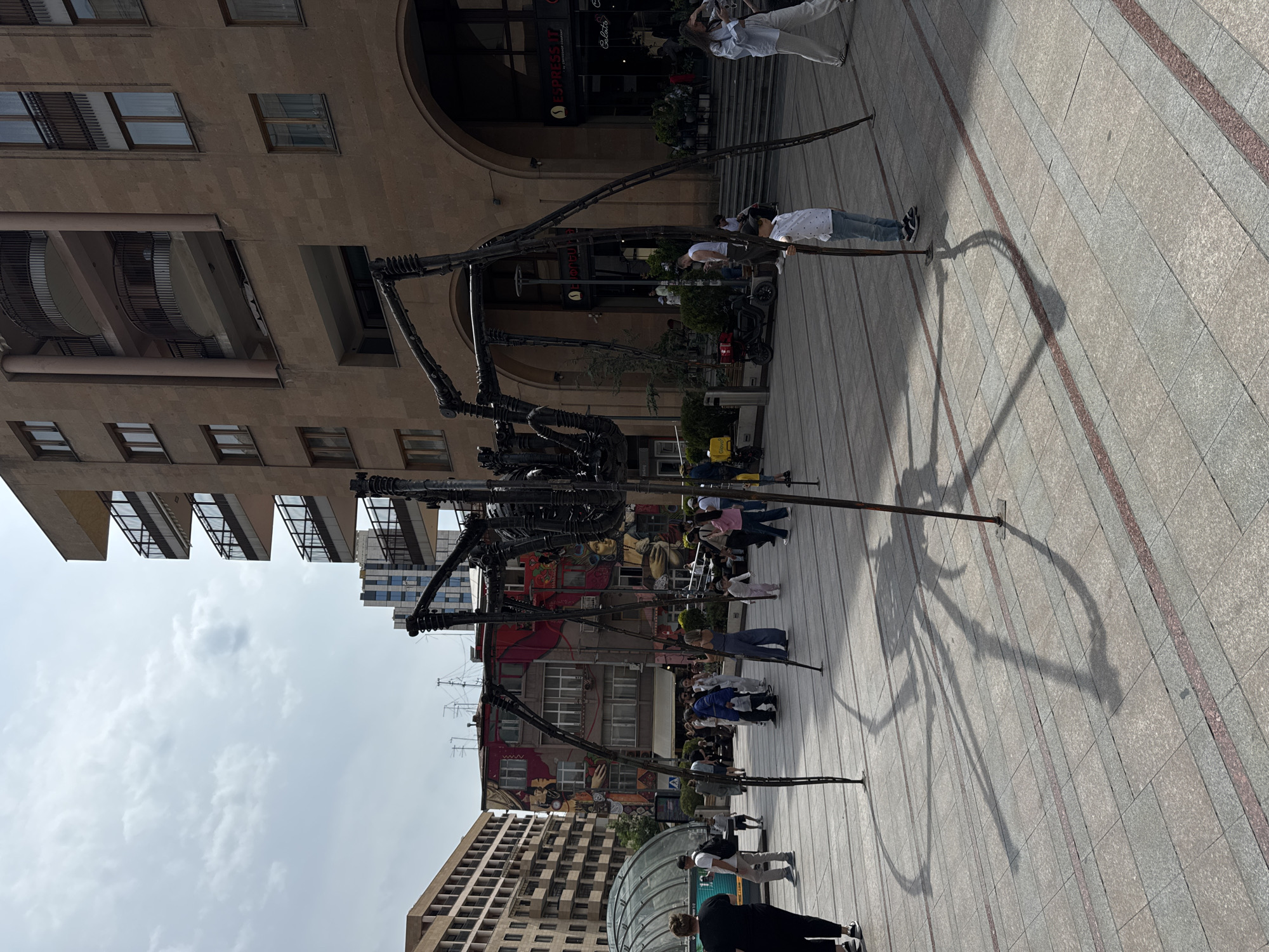 Morning scenes captured around Yerevan's urban squares and cafes