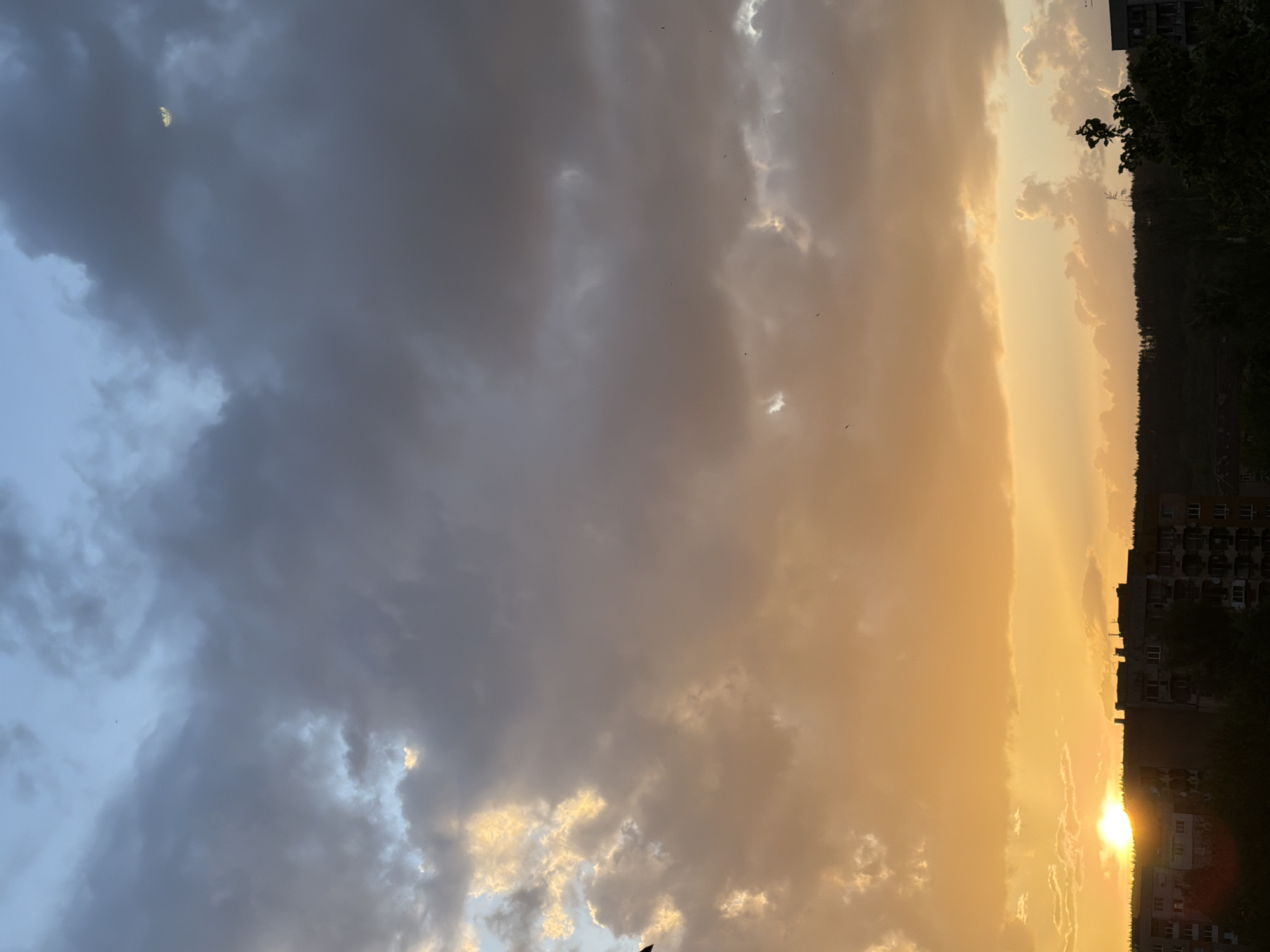 Cloudy sunset observed over Pernik, Bulgaria
