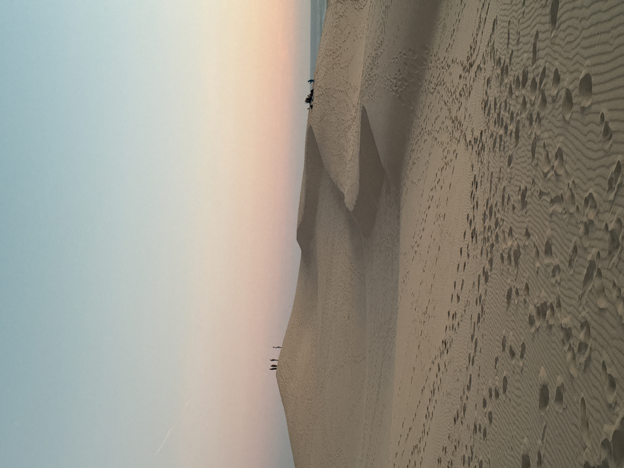 Sunset footprints captured at France's Dune of Pilat