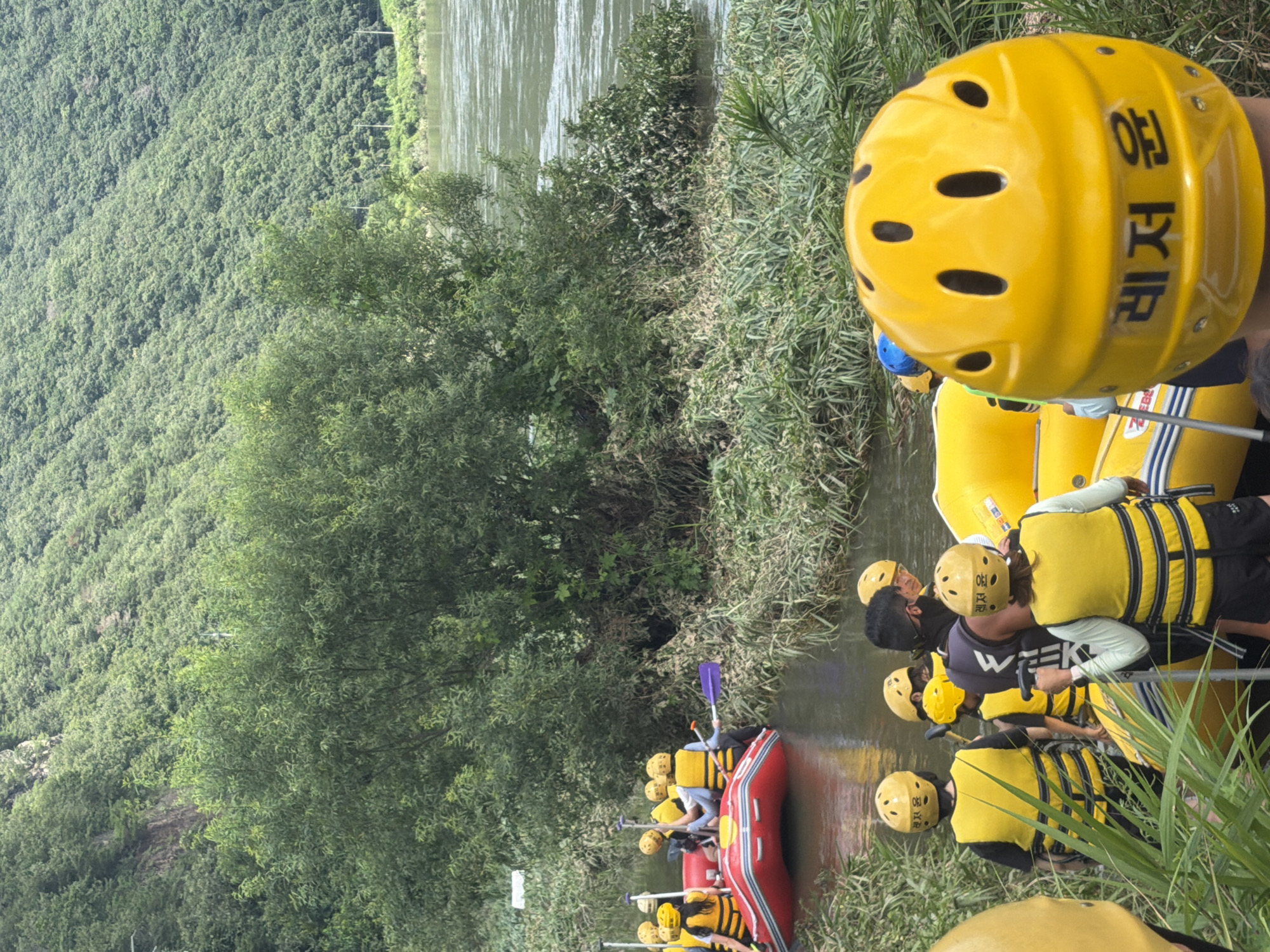 River rafting prep on a calm summer morning in Seo-myeon