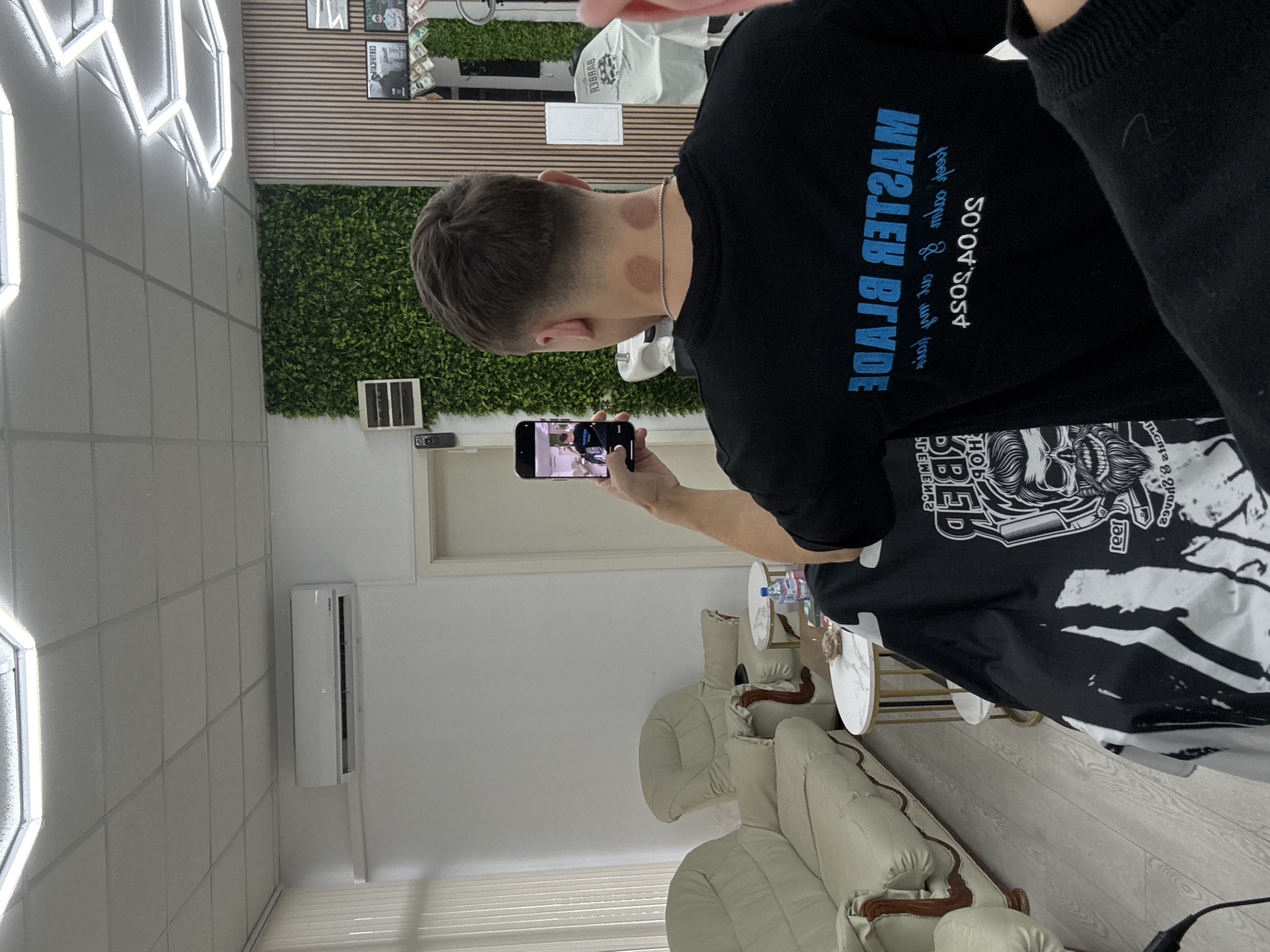 Morning haircut session documented at Sofia barbershop