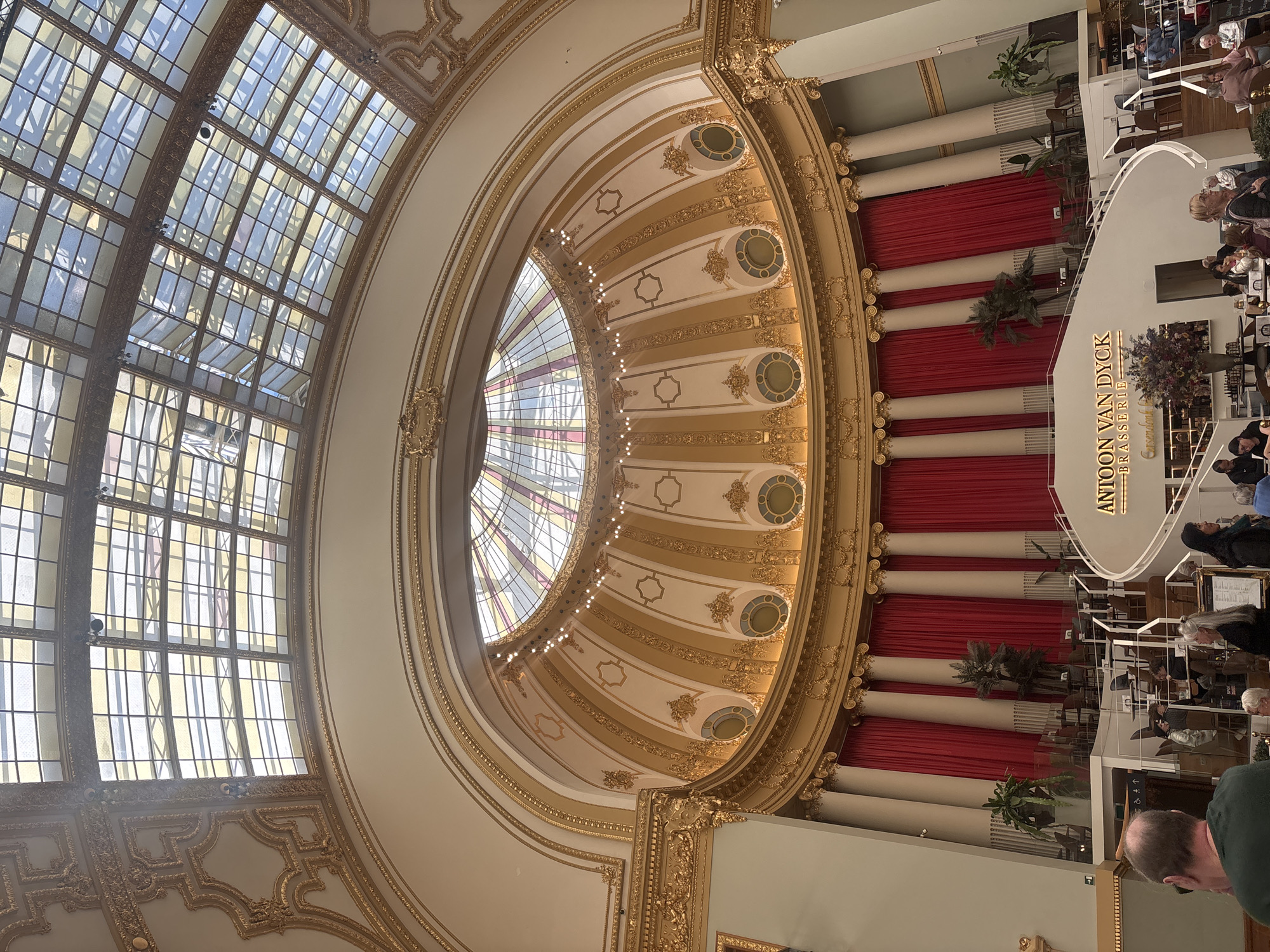Visitor documents ornate interiors of Antwerp Central Station complex