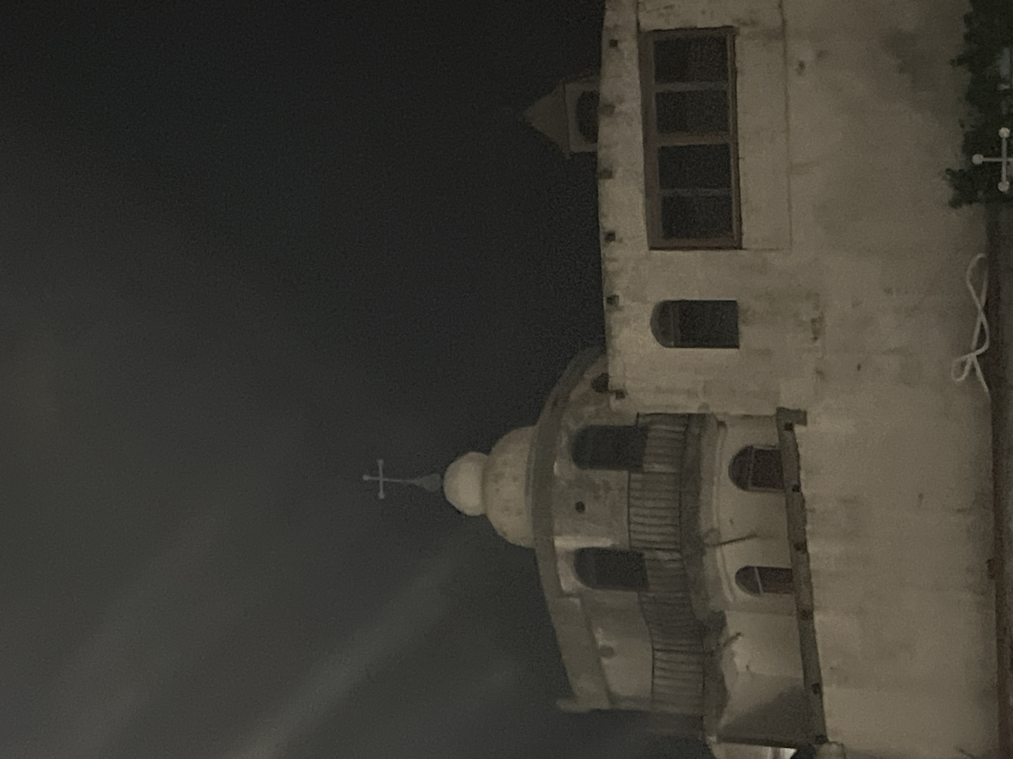 Church observed at night in Sutomore, Montenegro