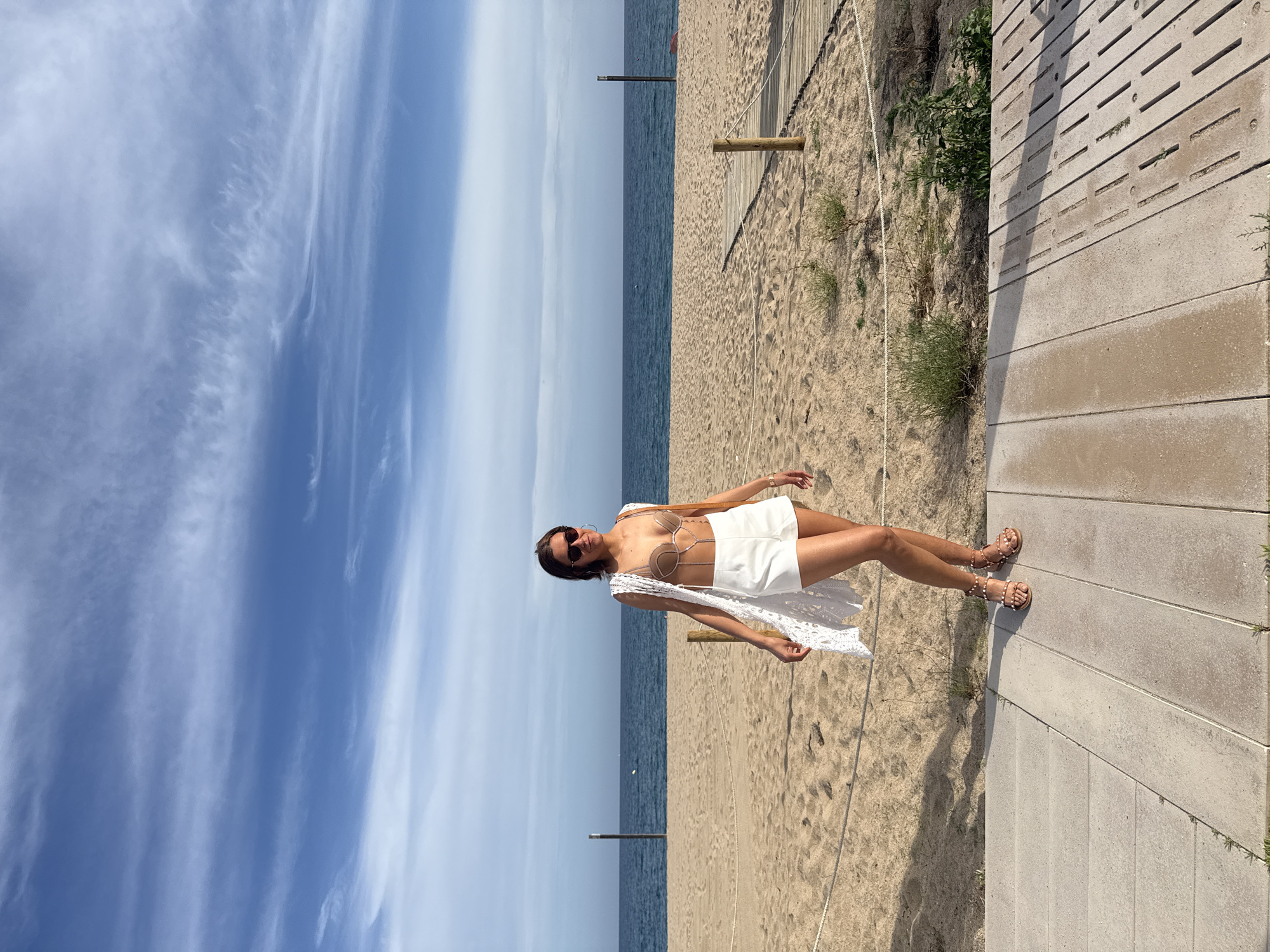 Woman spends leisurely afternoon exploring coastal Calella, Spain