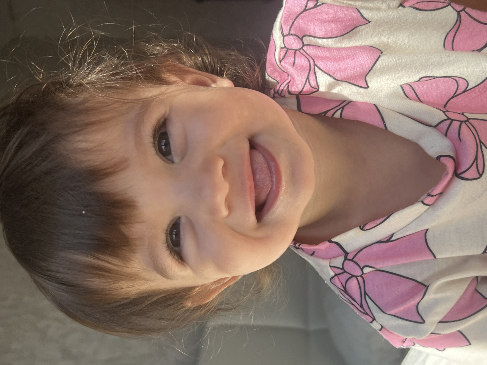 Toddler morning moments in a bedroom in Elena, Bulgaria