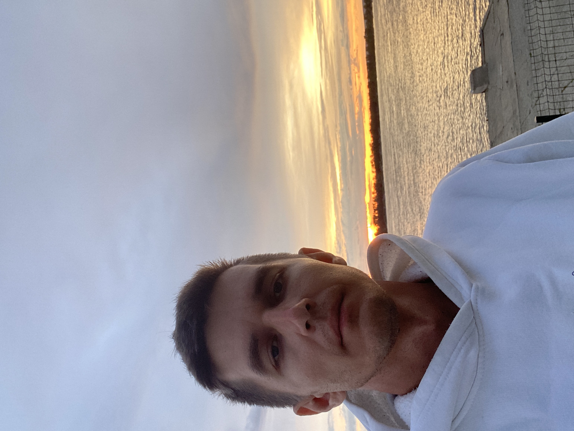 Sunset evening at the Volga River embankment, Novokuybyshevsk