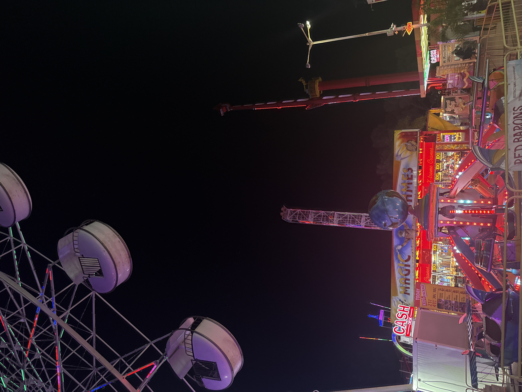 Nesebar amusement park buzzing on a summer night