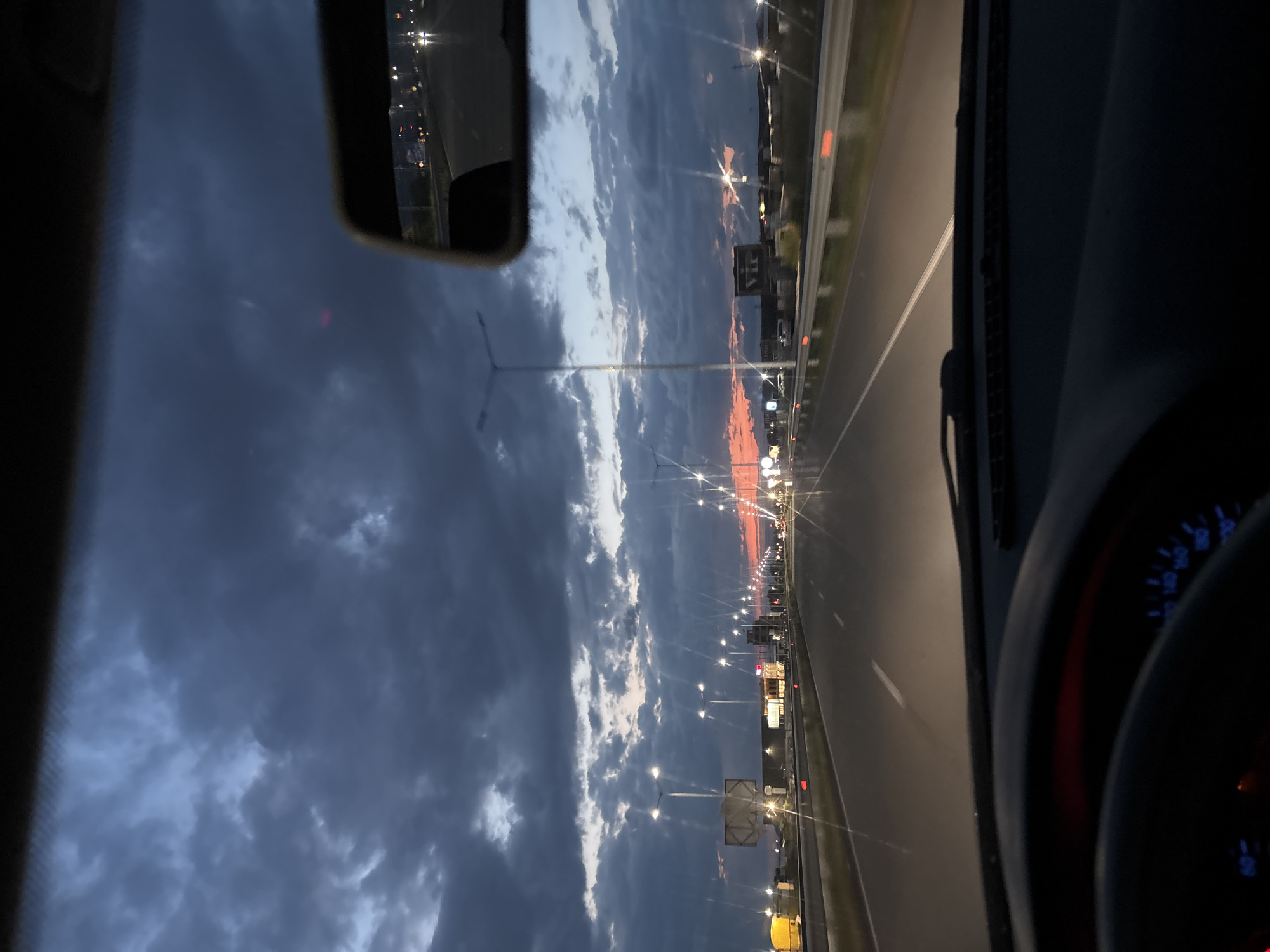 Evening highway travel captured in Krumovo, Bulgaria