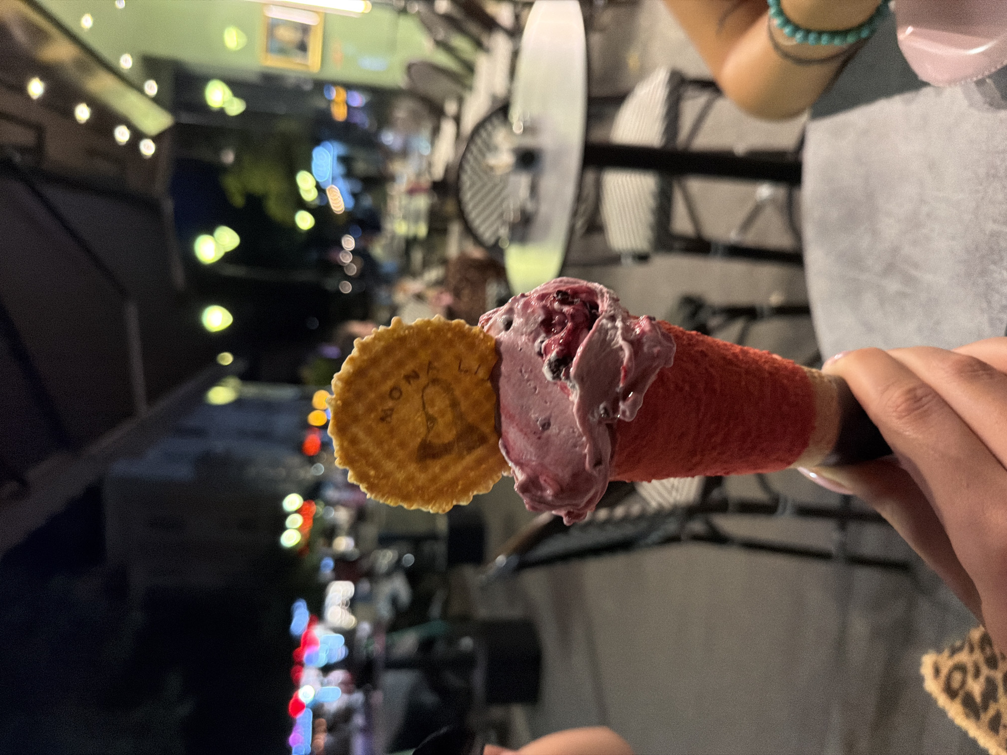 Berry ice cream and a Mona Lisa print in Sofia