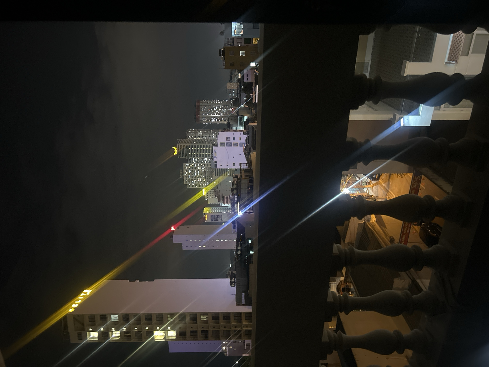 Nighttime cityscape views captured from elevated position in Nha Trang