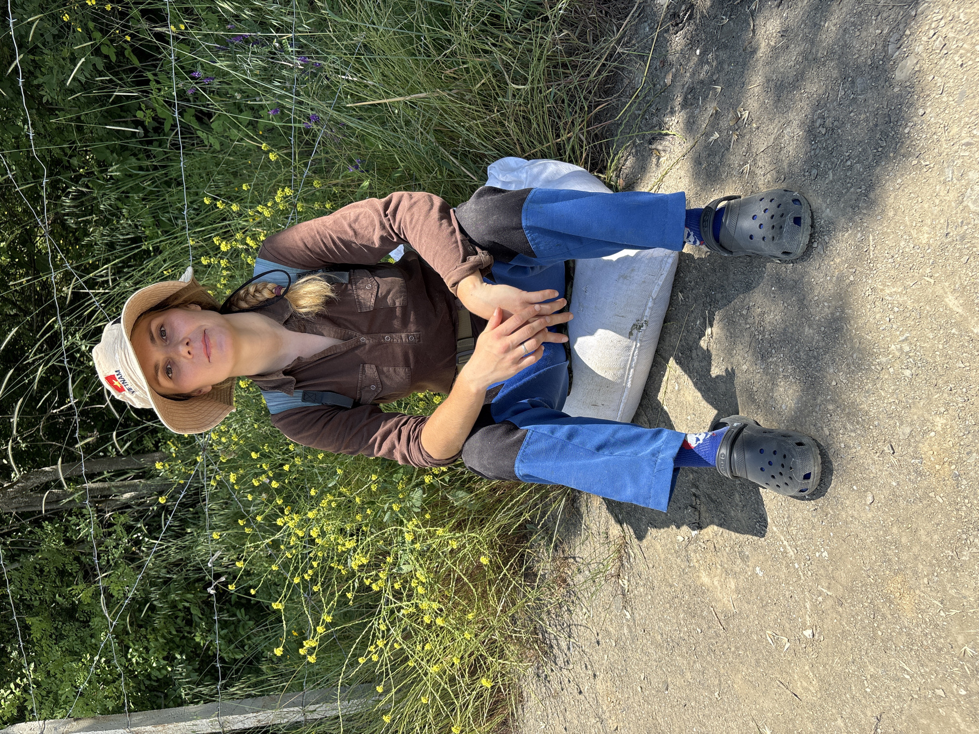 Woman photographed in Ukrainian vineyard during morning hours