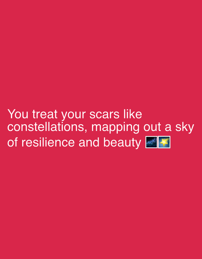 Bold-colored quote cards serving up poetic affirmations and flattery