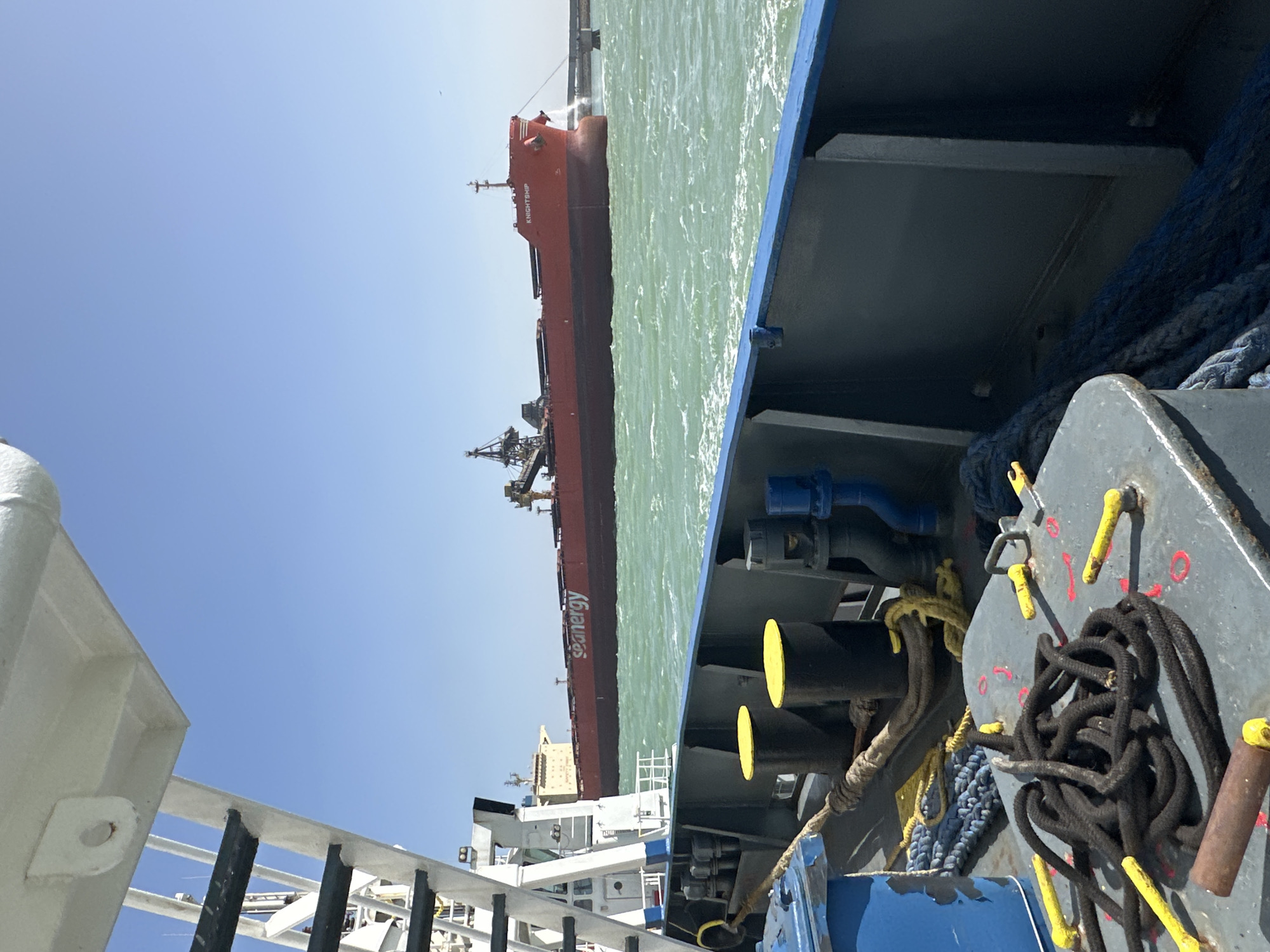 Maritime activity observed from vessel near Uribia, Colombia port