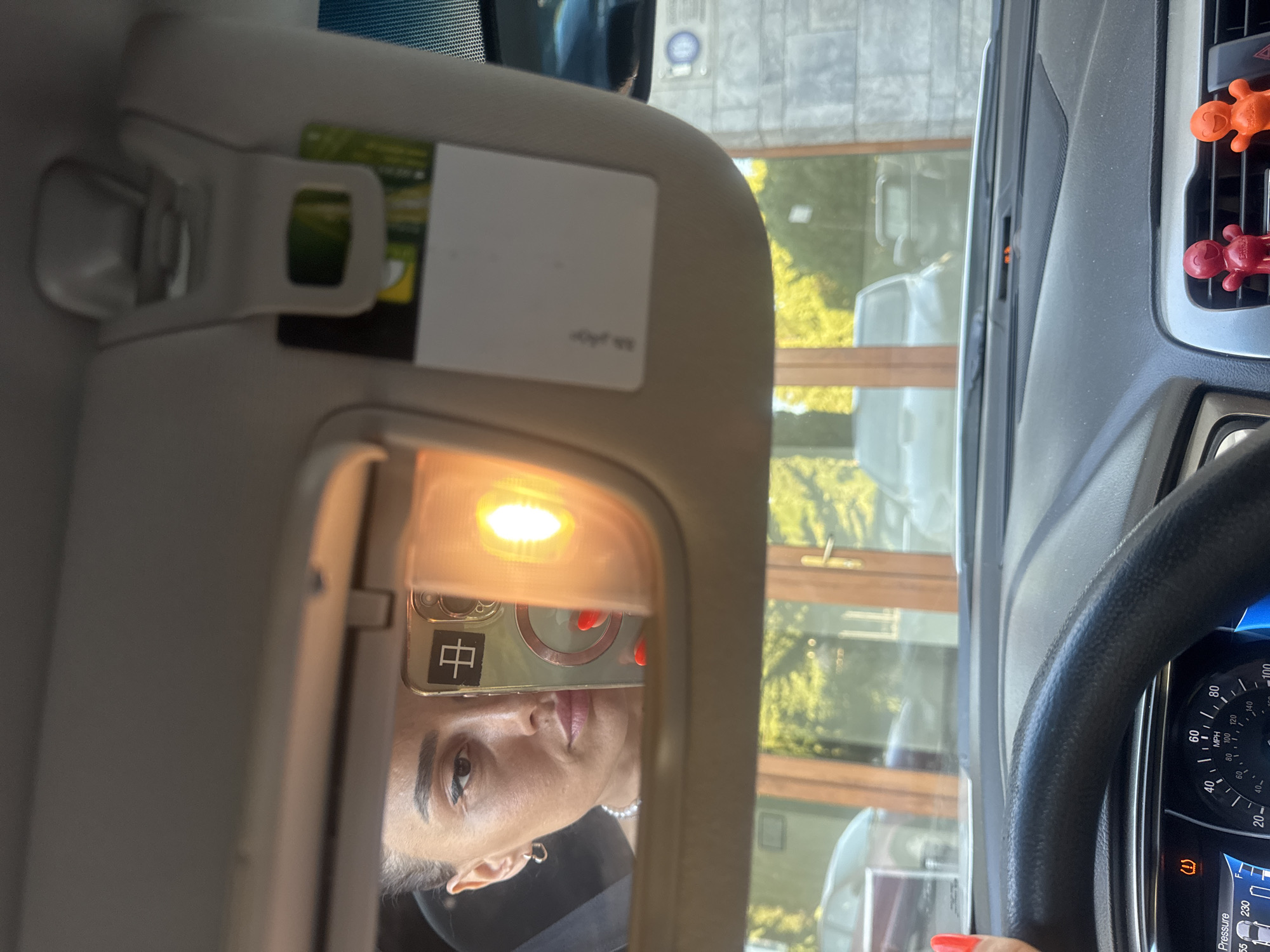 Car mirror selfie session in Tbilisi