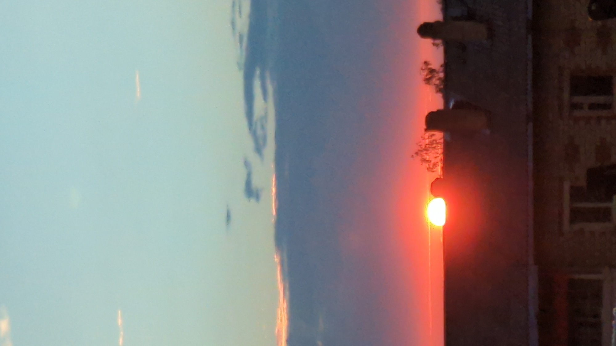 Sunset fades to rain over Khor, Russia