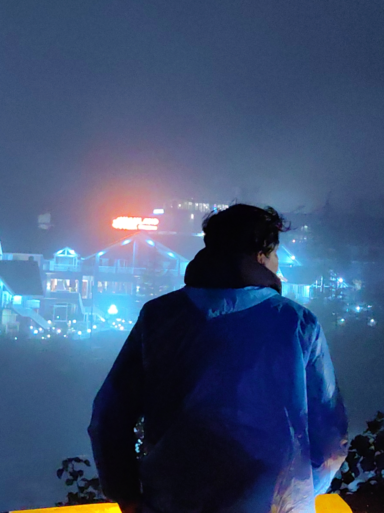 Foggy night scenes across Kulang and Barheta, India