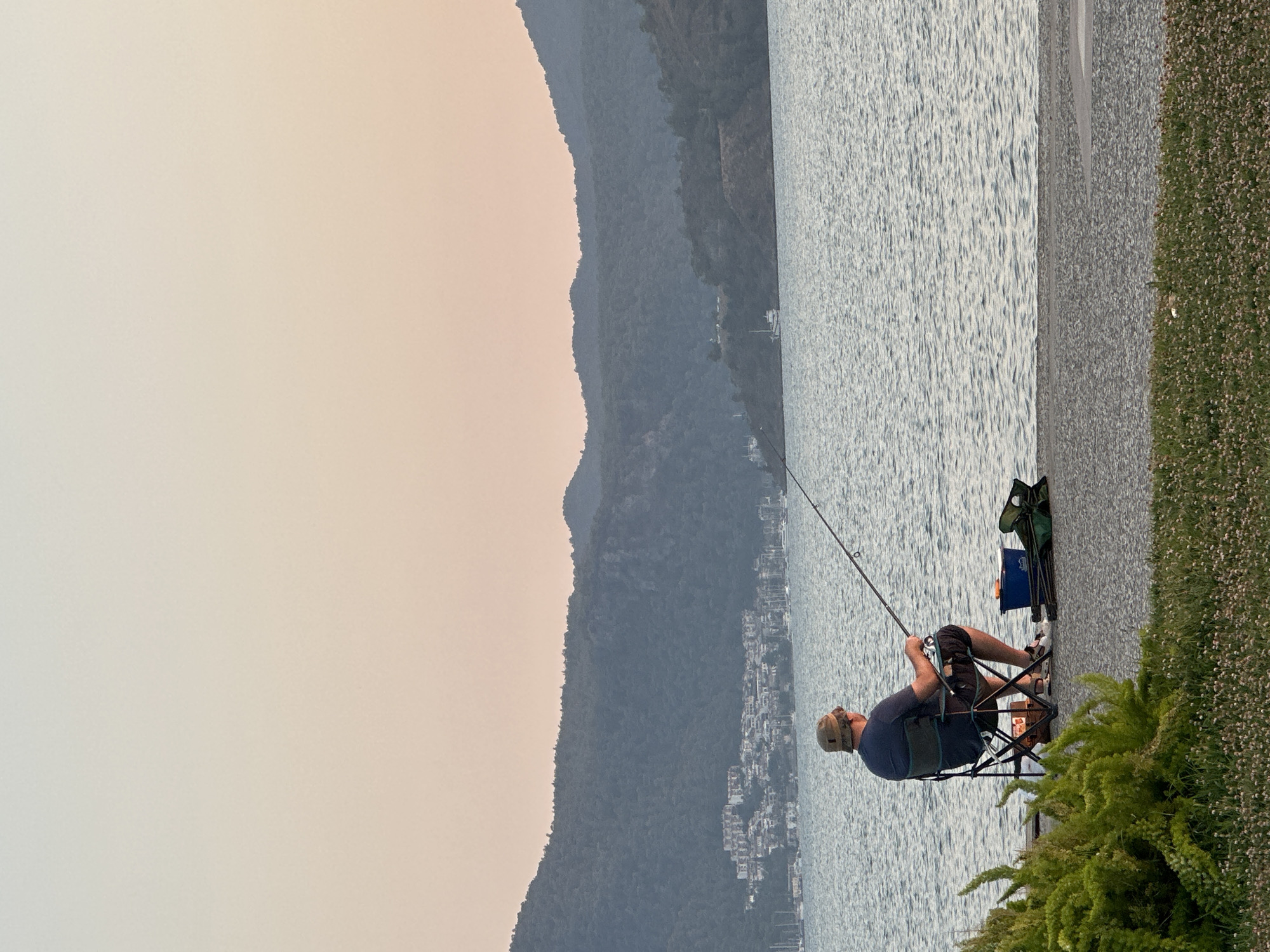 Sunset over Fethiye bay, fishing and unwinding by the water