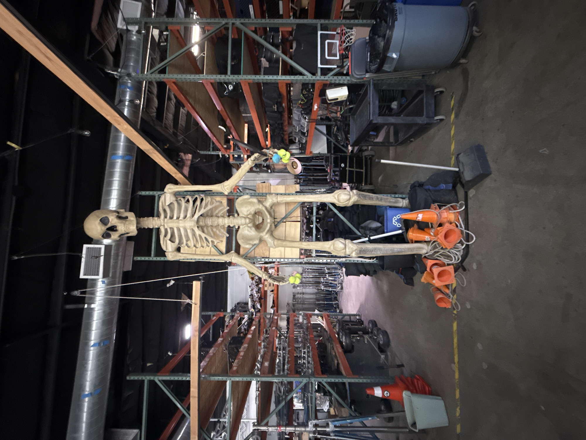 Skeleton display spotted in Burbank warehouse storage area