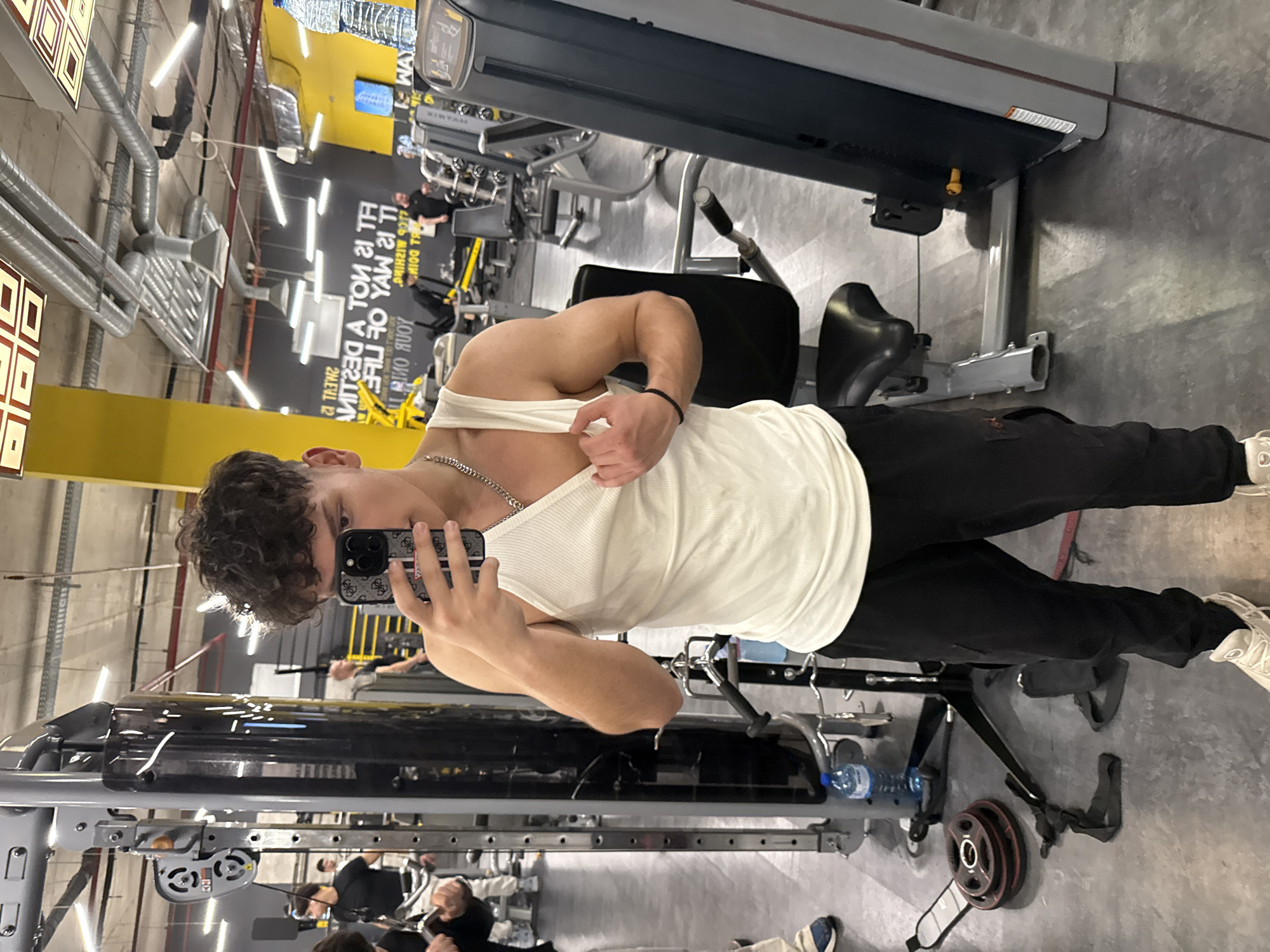 Person takes gym selfies in Sofia, Bulgaria