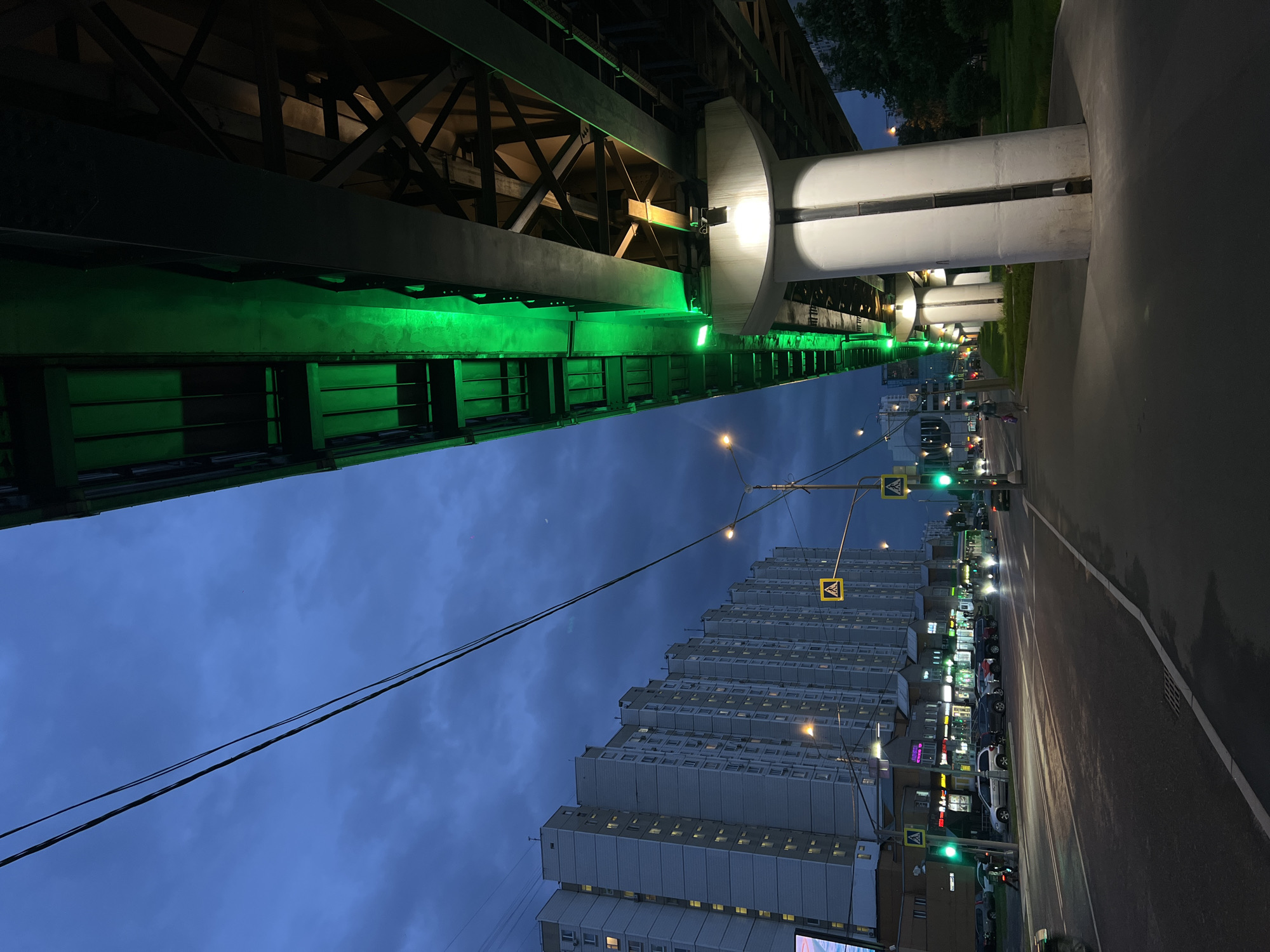Evening Moscow scenes captured: transit infrastructure, apartments, doll