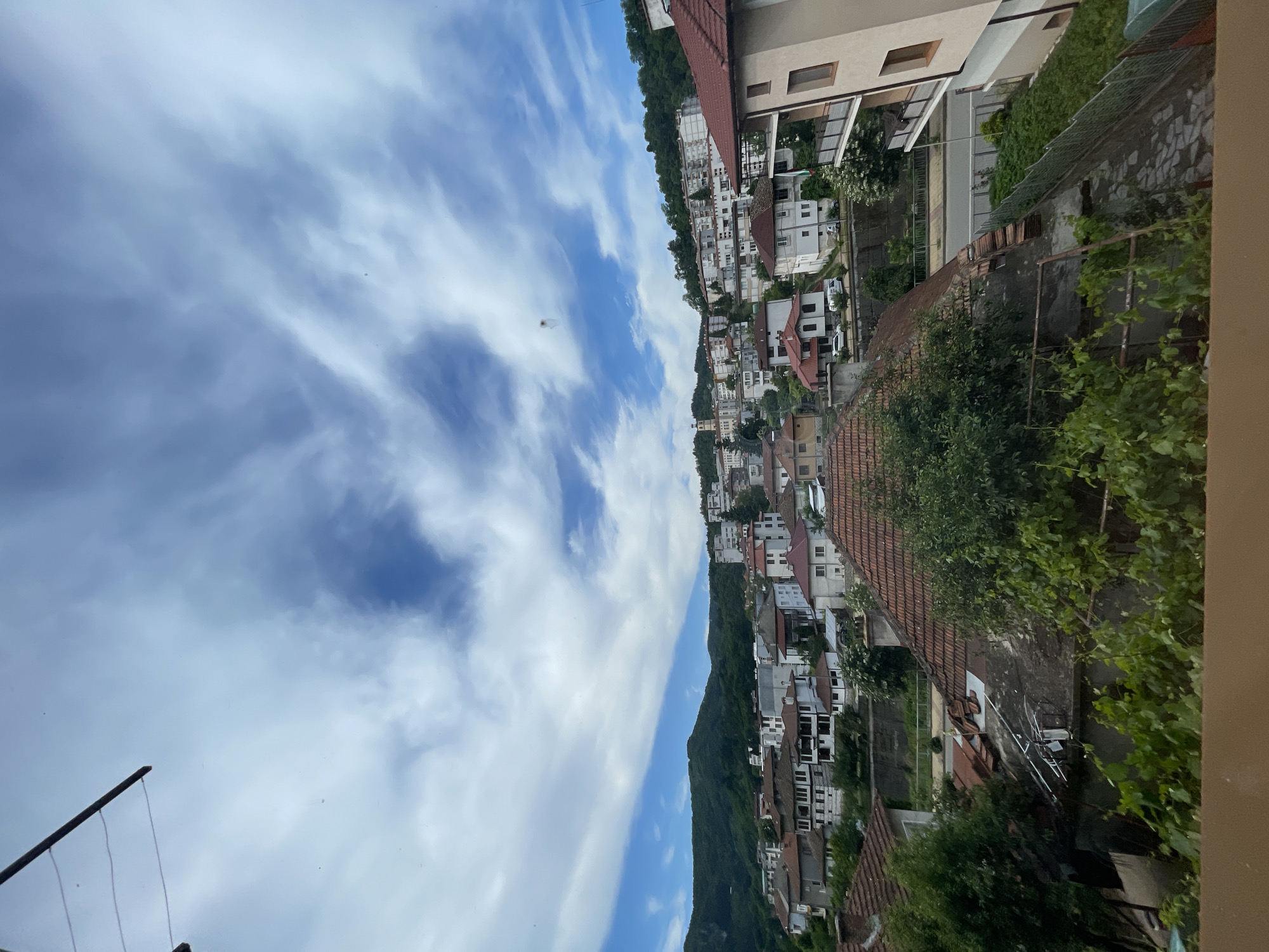 Zlatograd hillside town viewed from above on a June morning