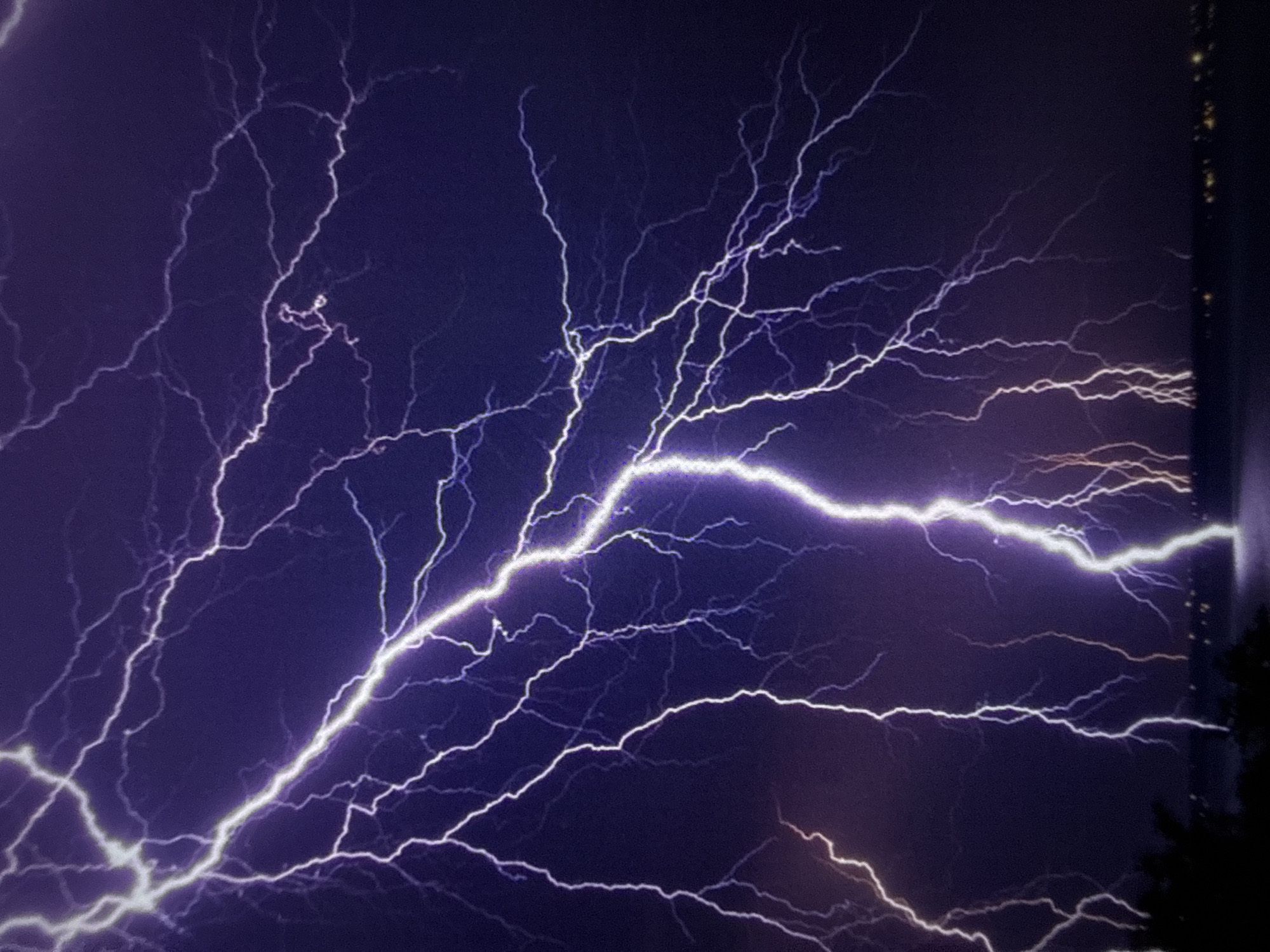 Lightning storm lights up night sky over Varna, Bulgaria