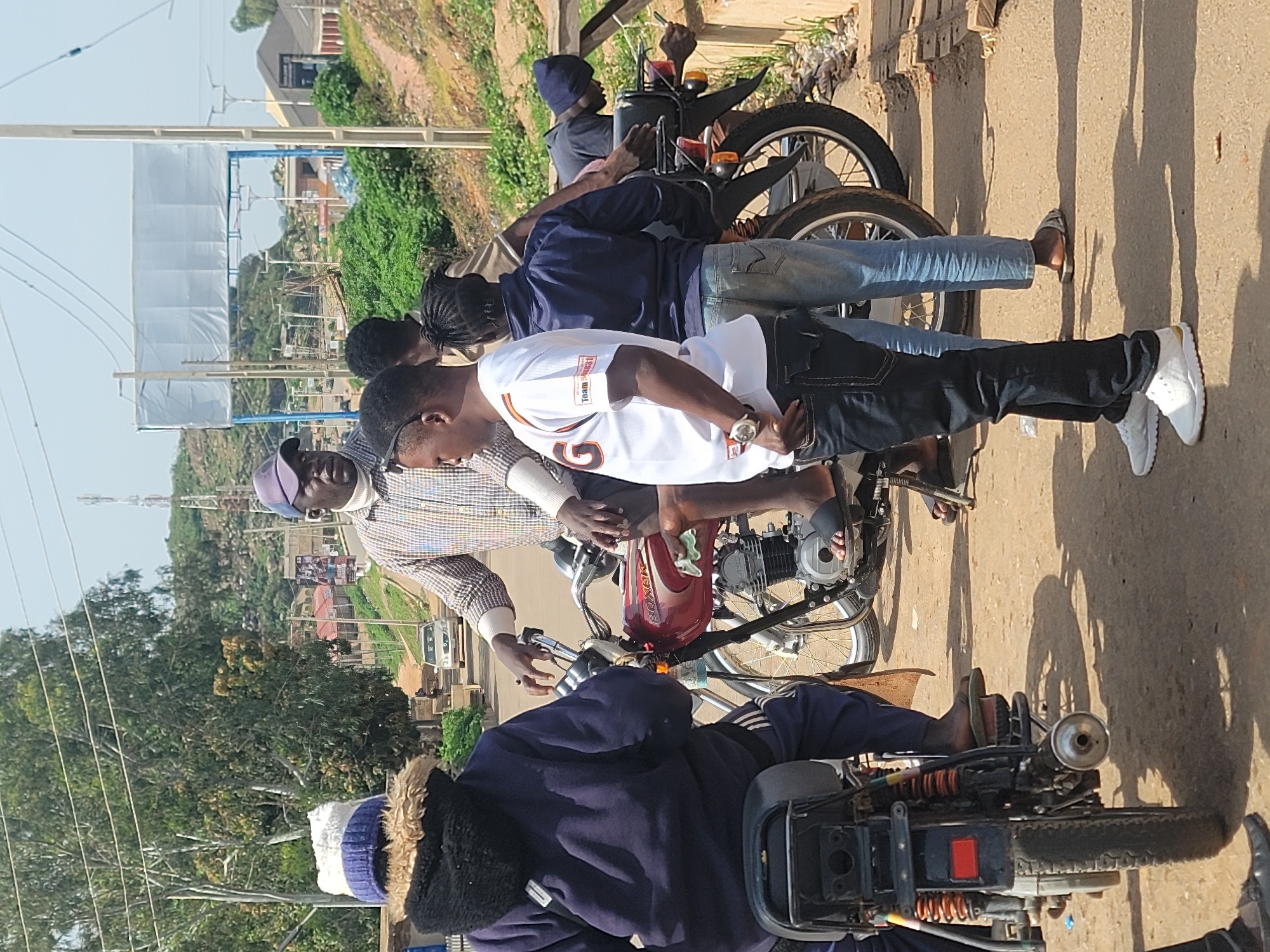 Morning street life and daily activity in Gura Top, Nigeria