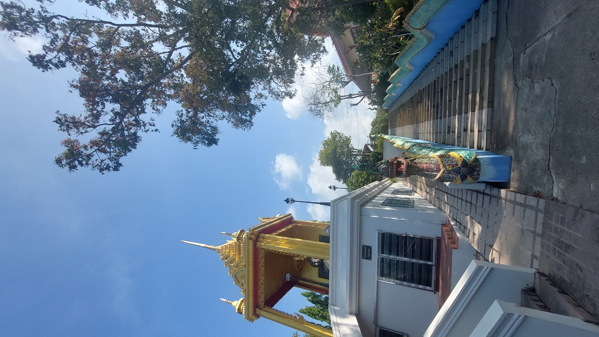 Buddha statue shrine documented at Thai temple complex