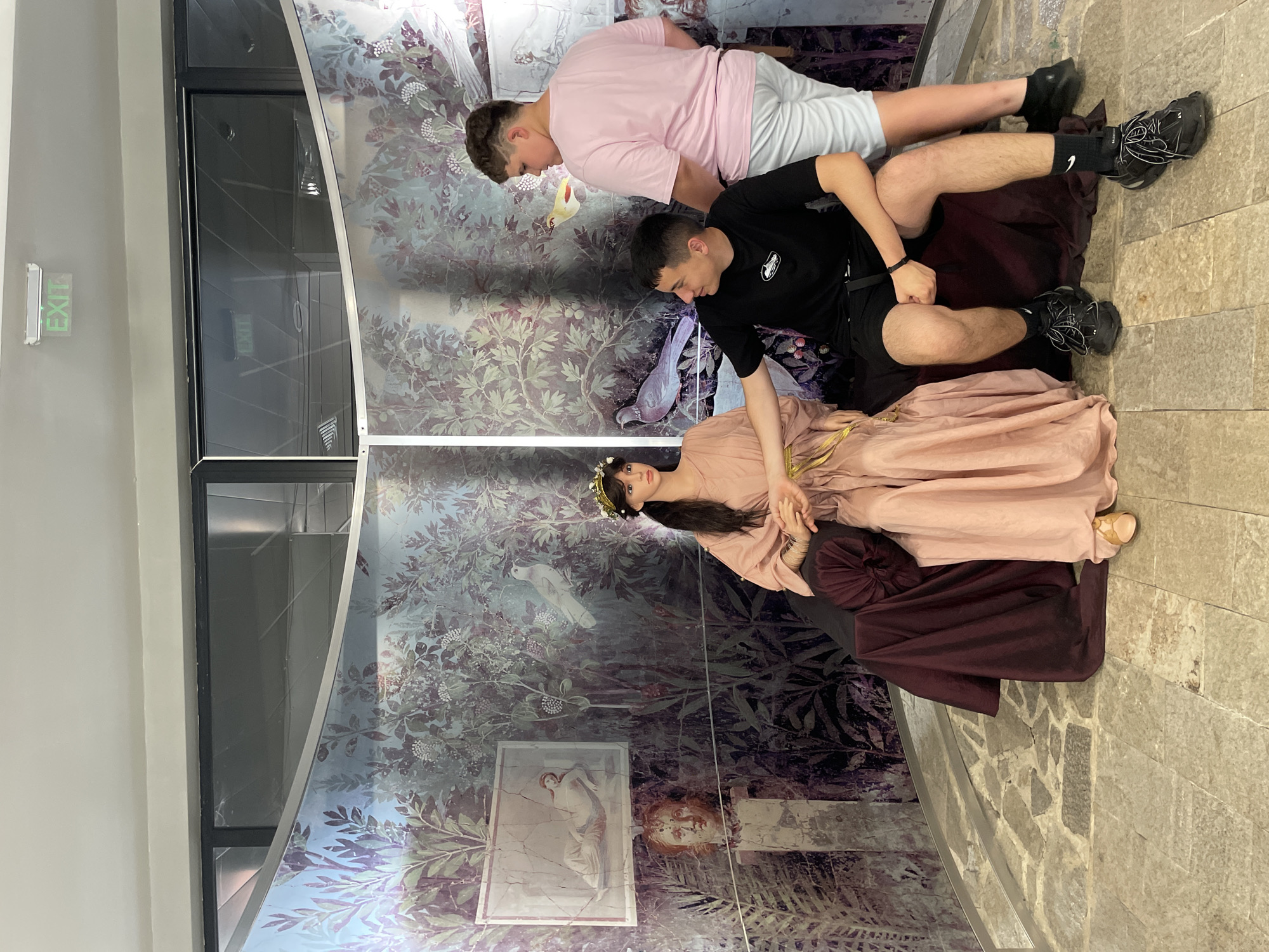 Museum visitors explore ancient artifacts in Stara Zagora, Bulgaria