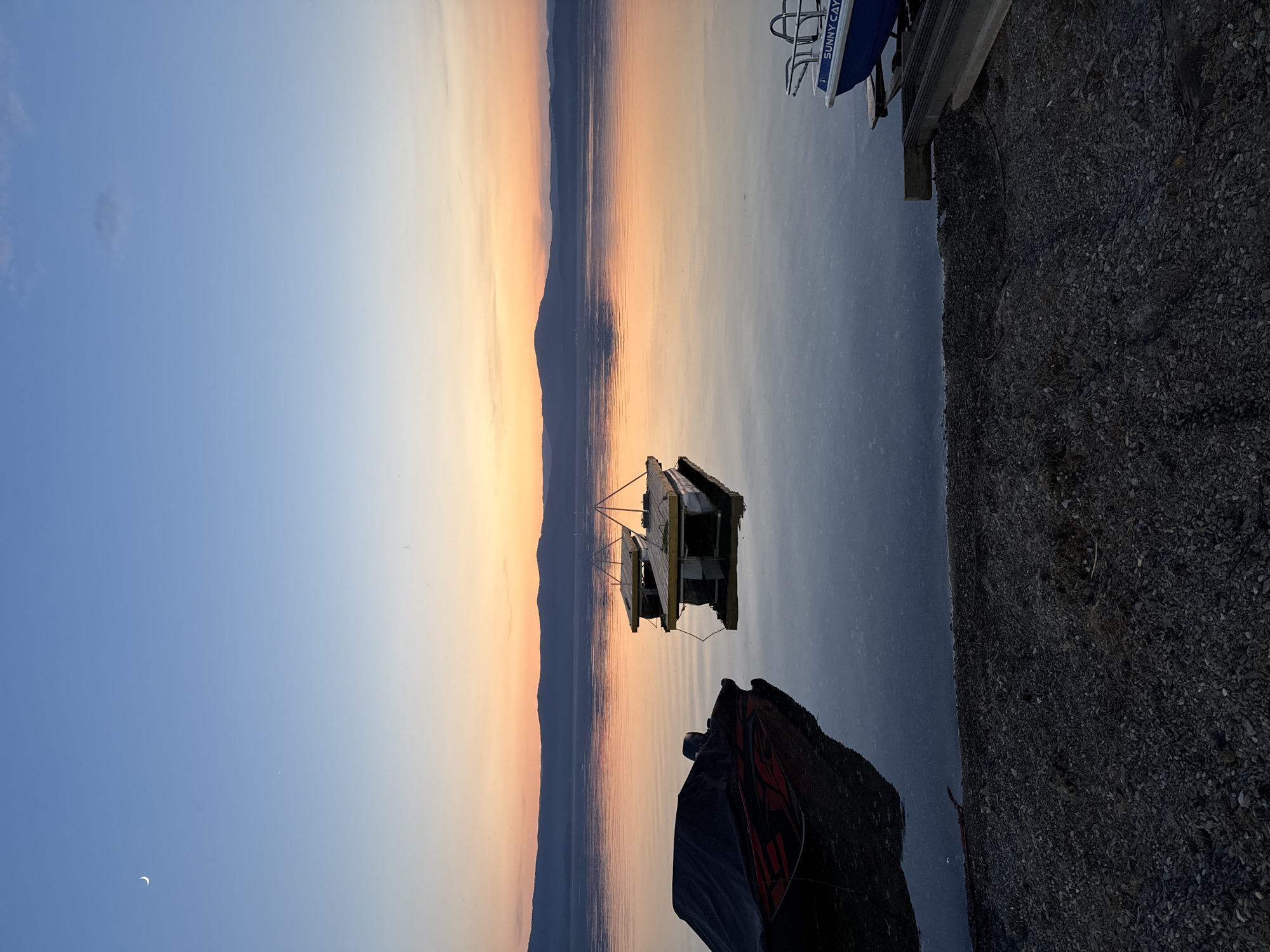Evening lakeside scenes documented at Lake Turgoyak recreational area