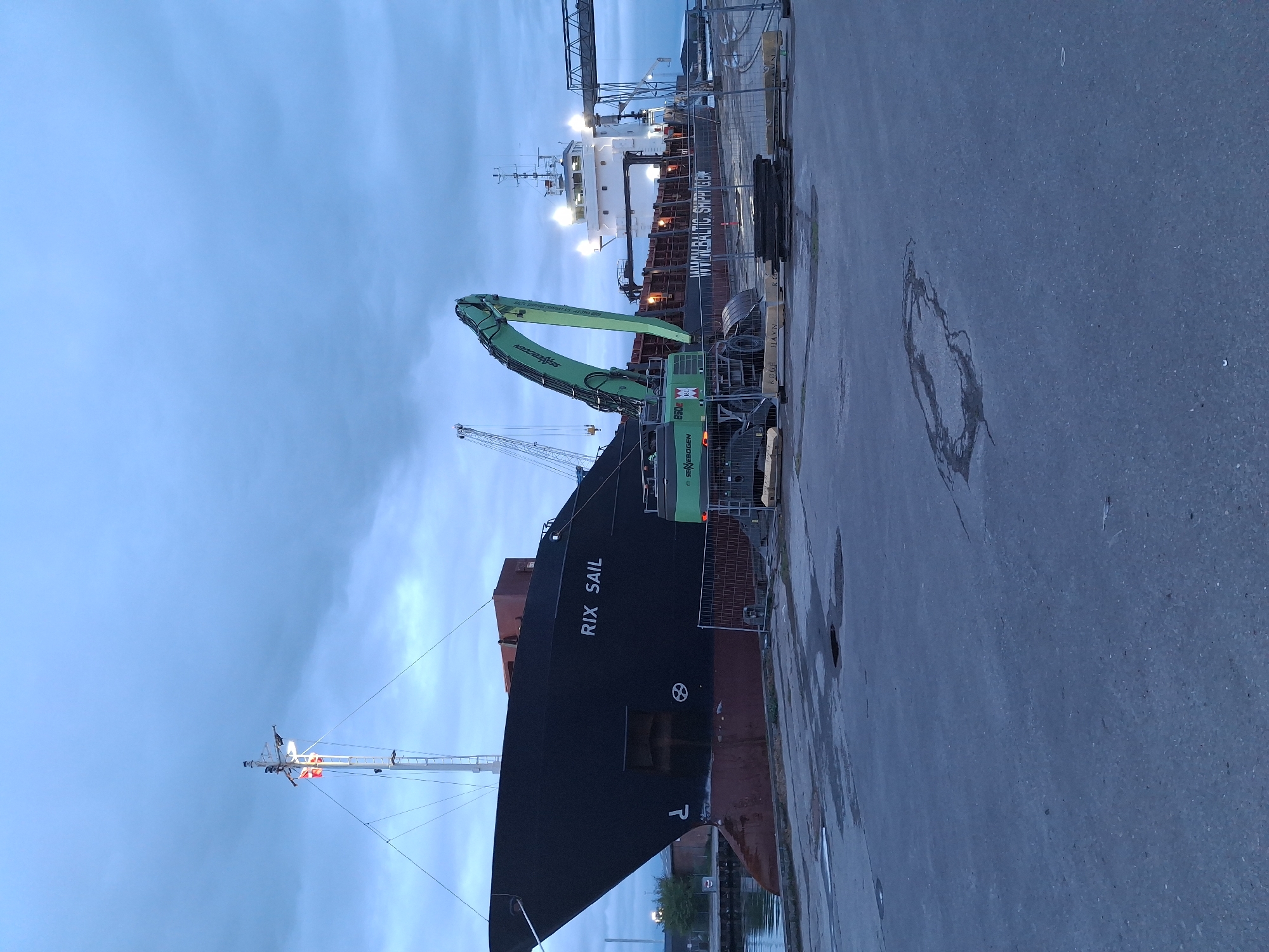 Evening harbor activity documented in Køge, Denmark