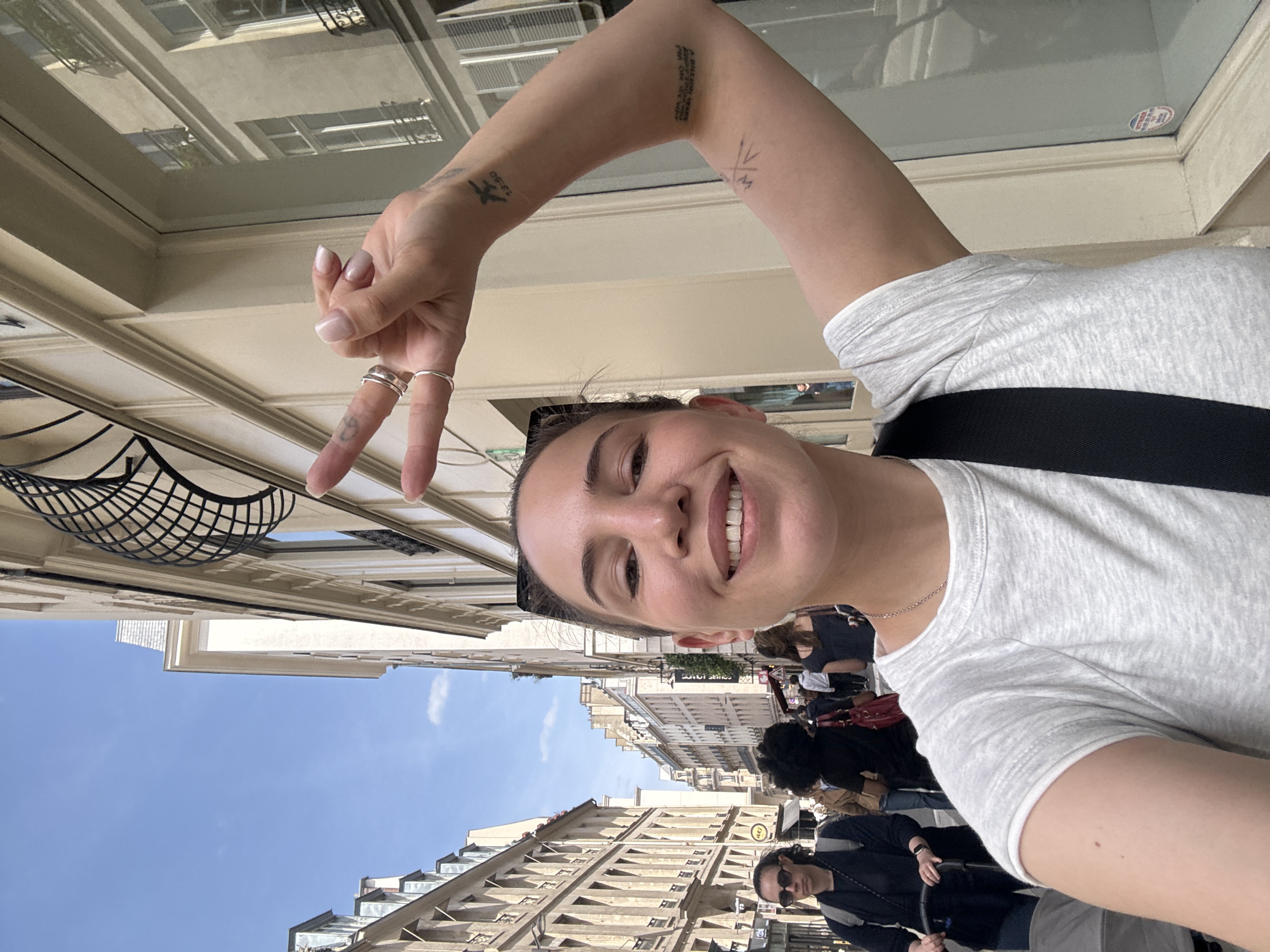 Casual street life documented in central Paris Friday morning