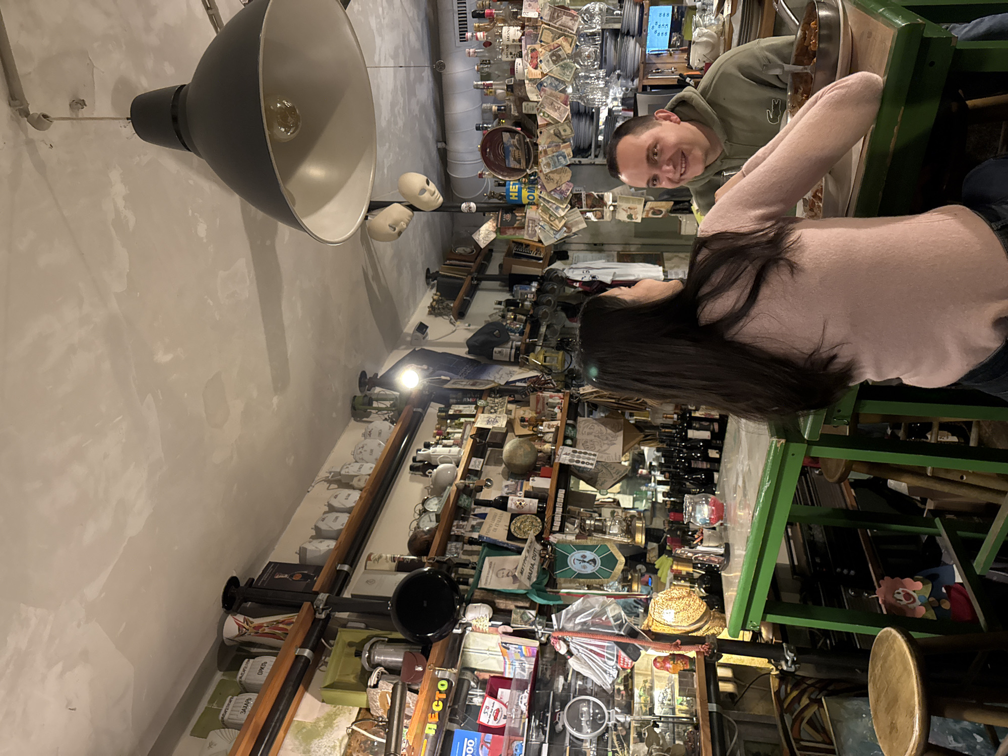 Evening dining scene with dog at Sofia establishment