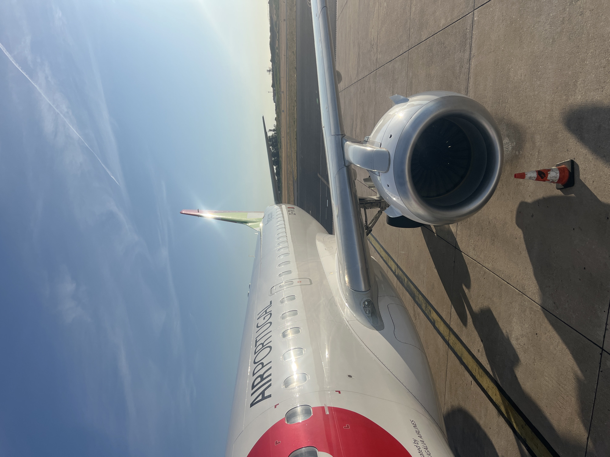Sunny afternoon on the tarmac at Lisbon Airport
