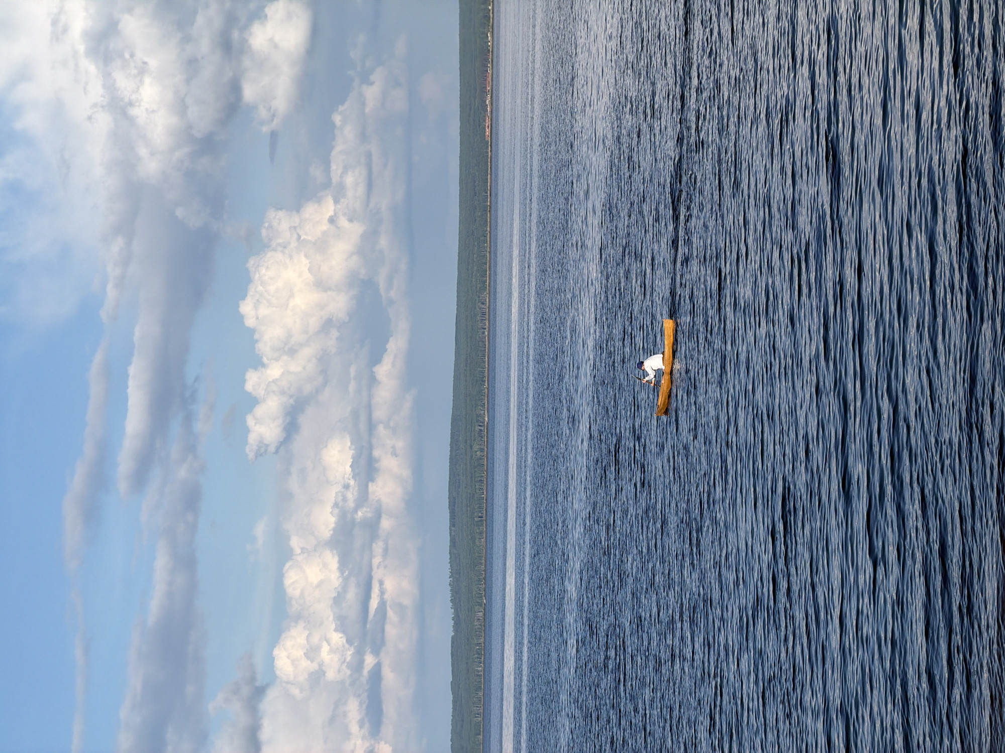 Person spotted on Russian waters, witnessed from multiple locations