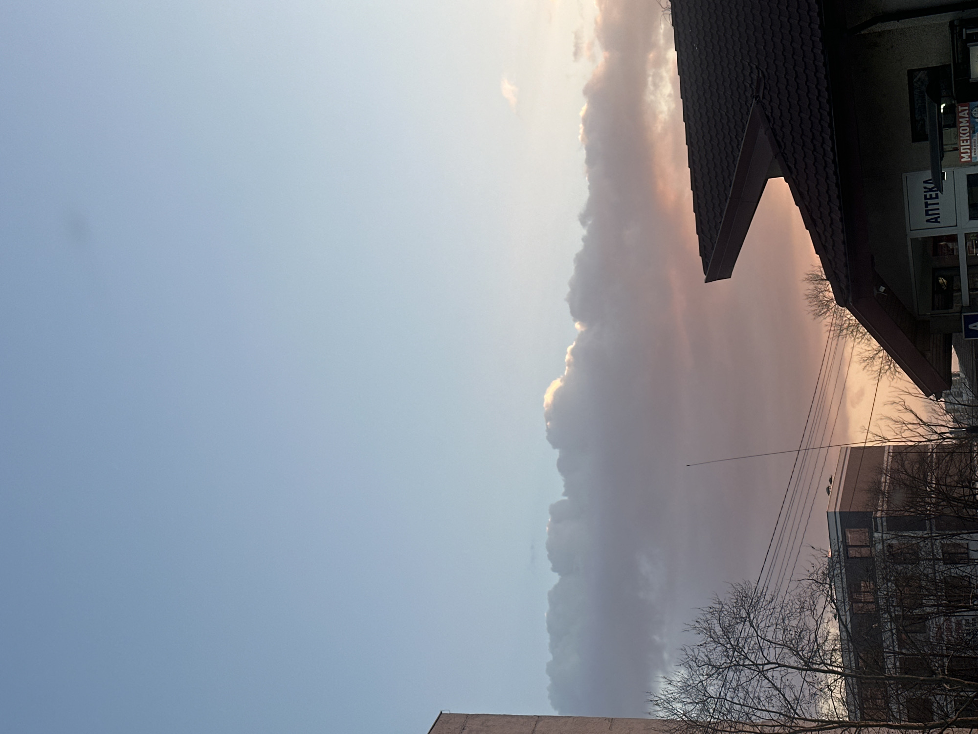 Dramatic sky conditions observed over Dobrich, Bulgaria at dusk