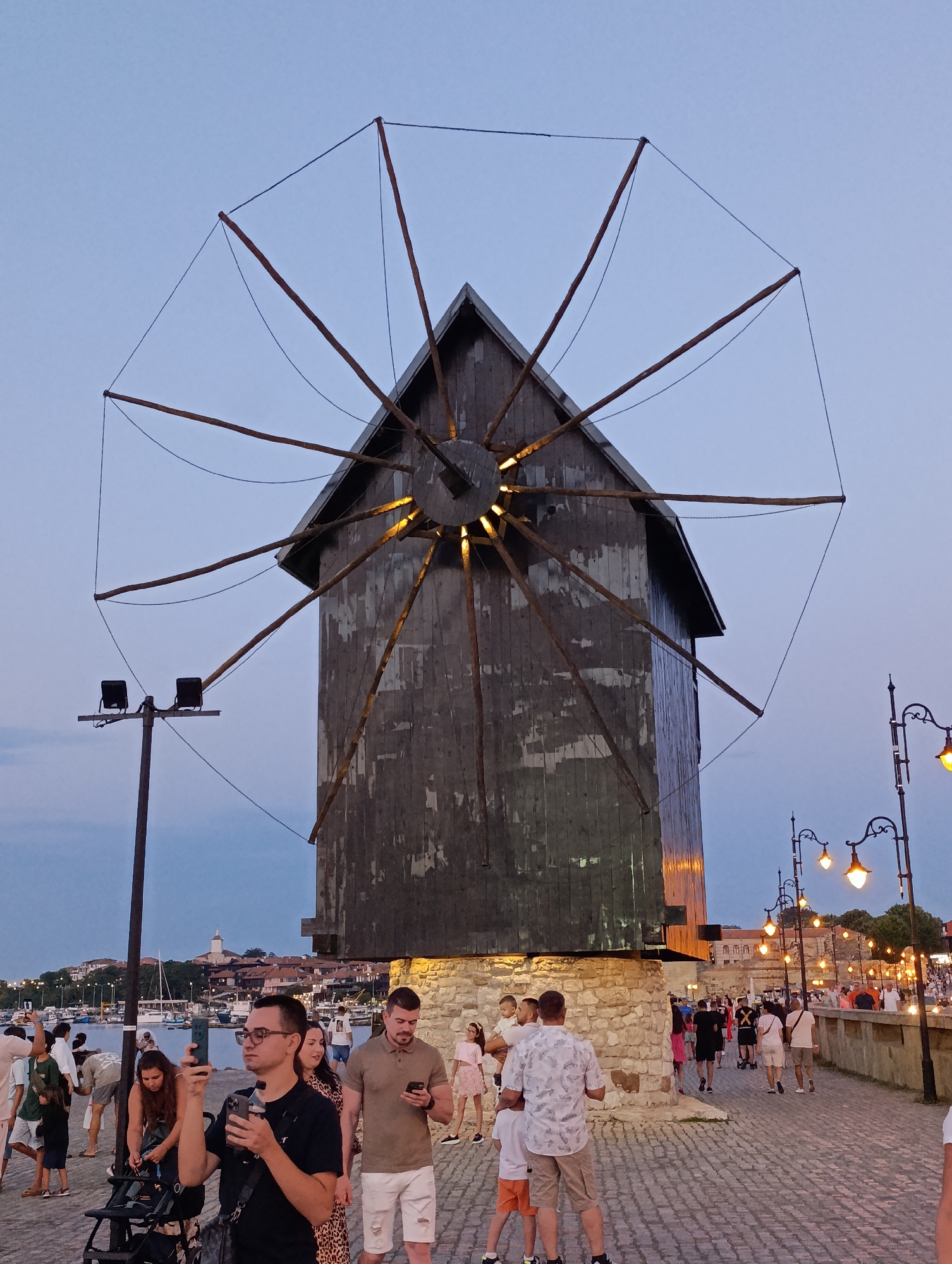 Dusk along Nesebar's Black Sea waterfront