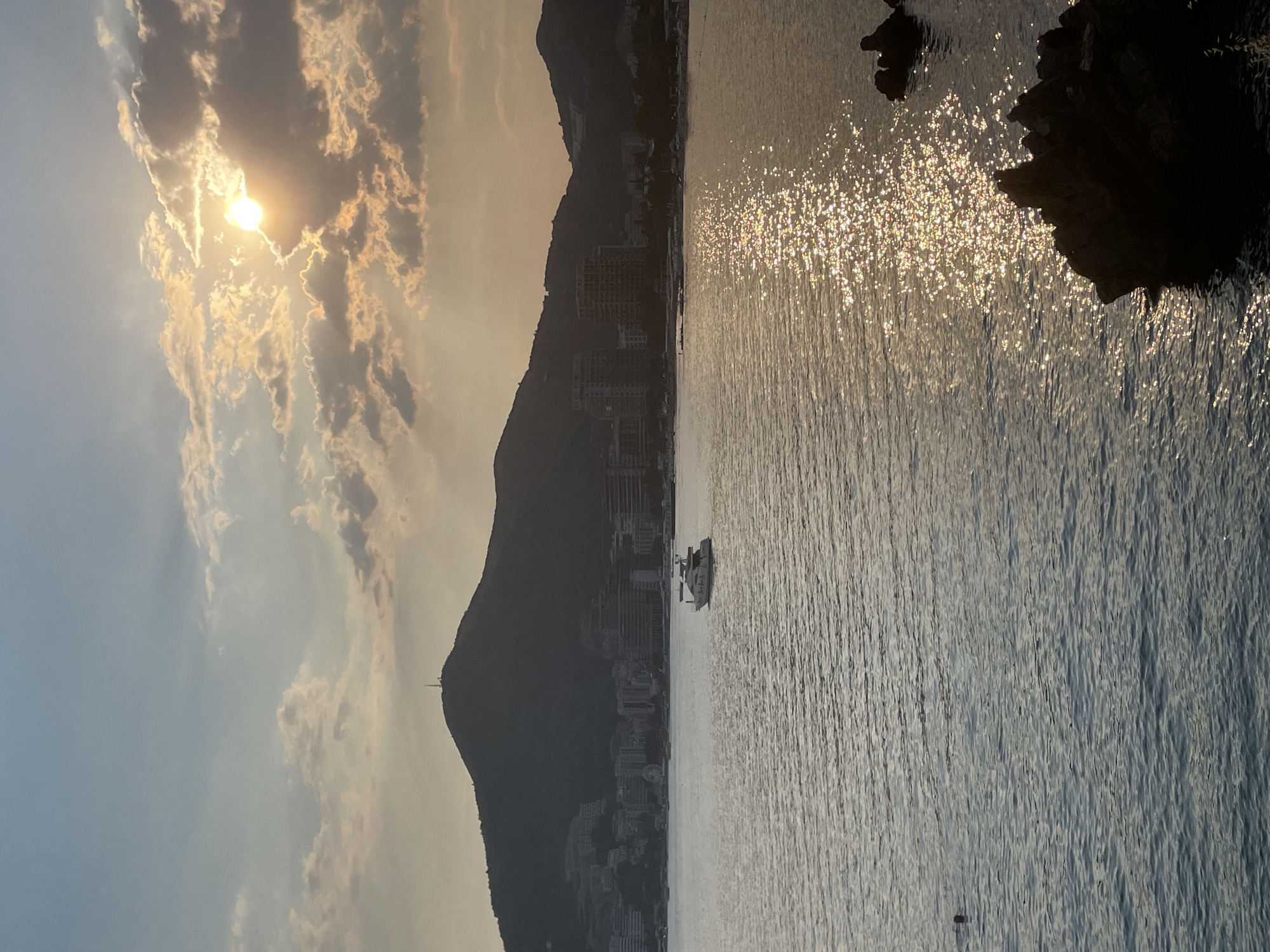 Golden hour along Budva's rocky Adriatic waterfront